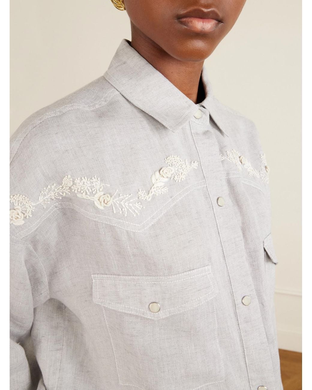 Twp White Carter Shirt With French Knots Shirt