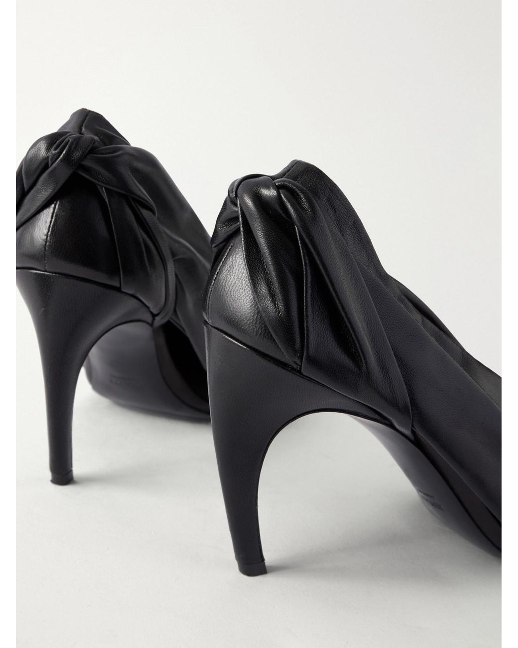 Khaite Black Eve 85 Knotted Leather Pumps