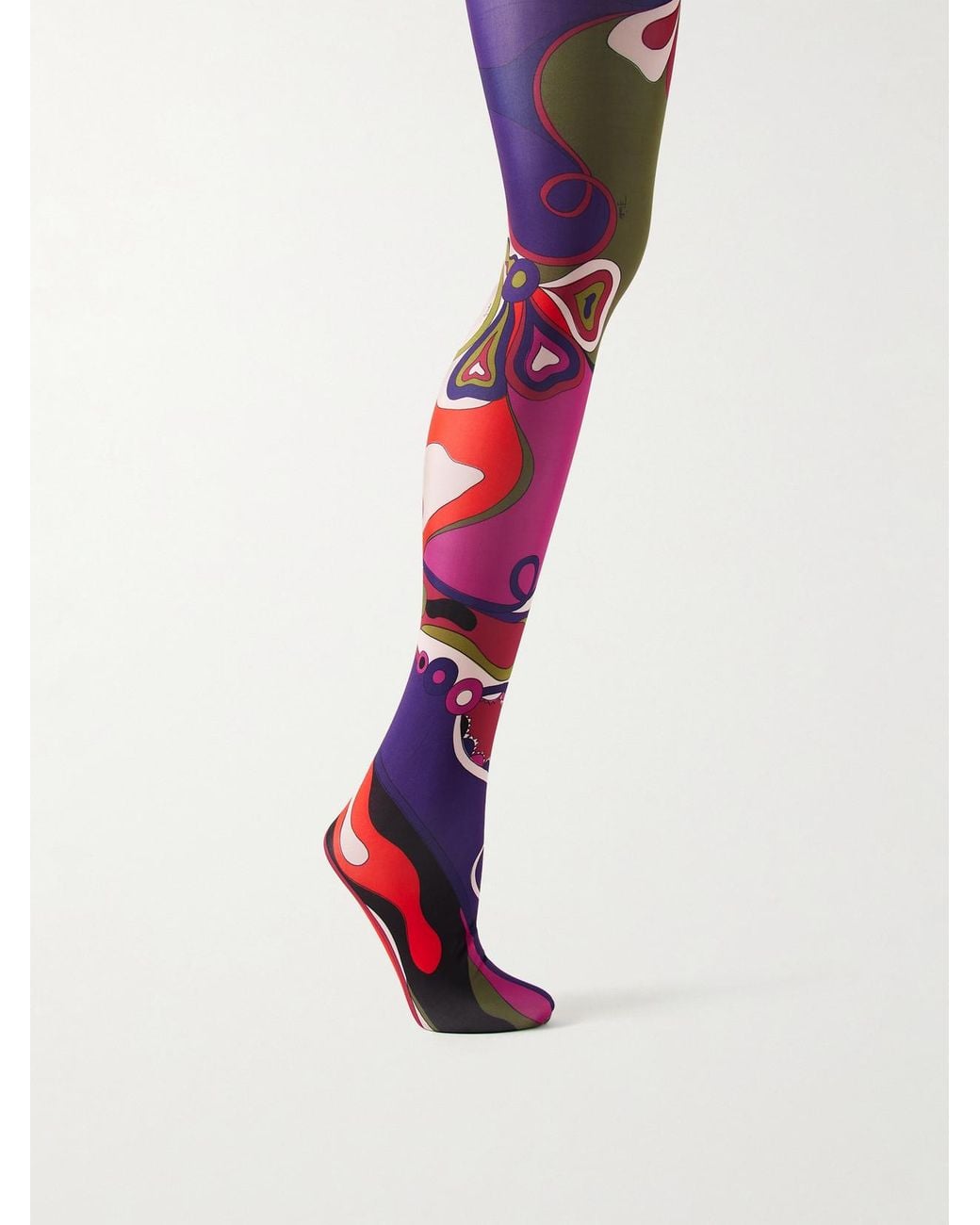 Emilio Pucci Red Printed Tights