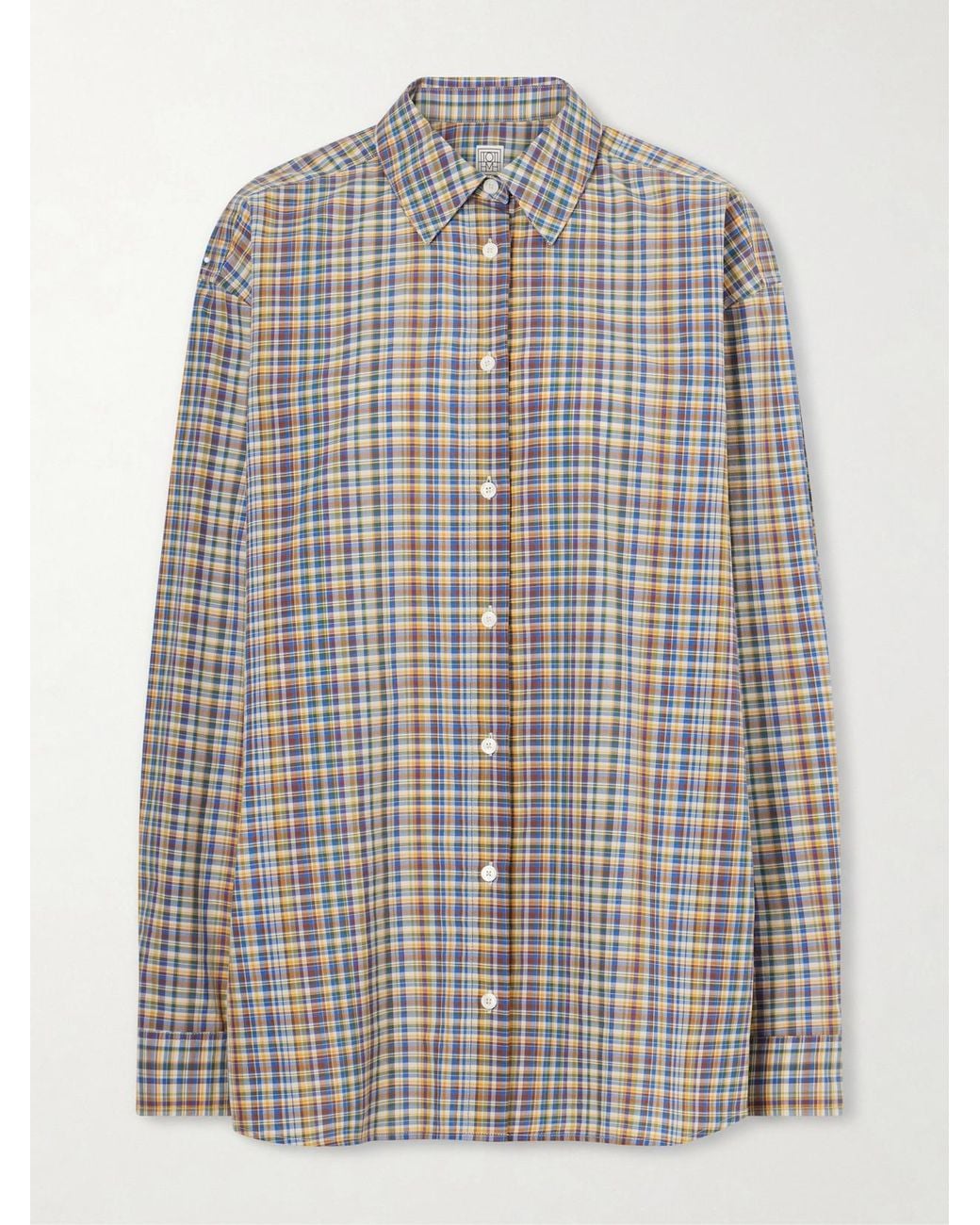 Totême Gray Checked Cotton Shirt