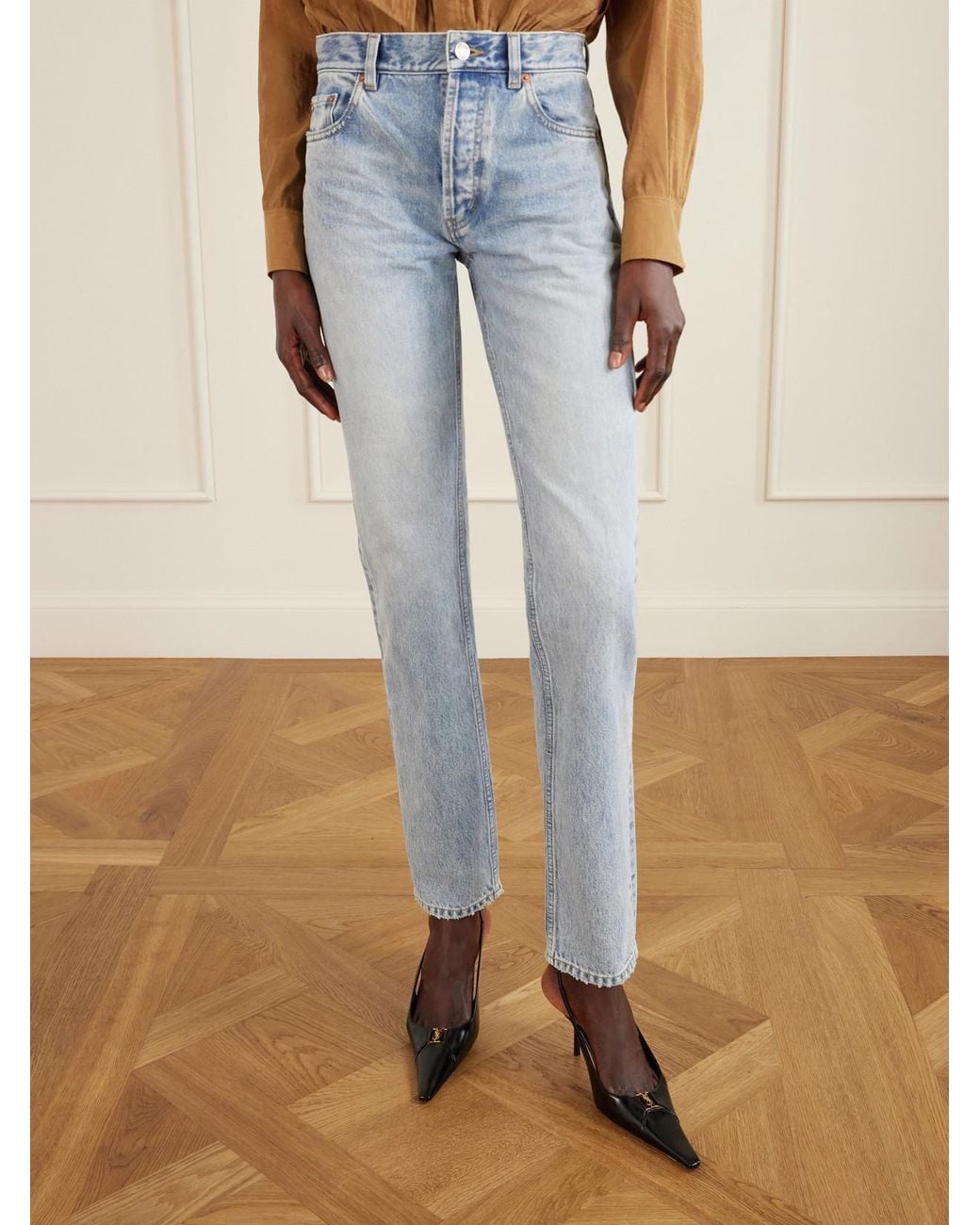 Saint Laurent Blue Straight-Leg Jeans