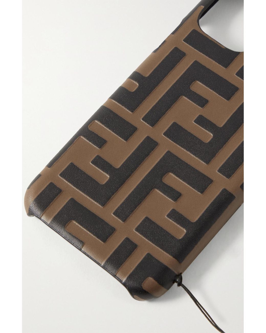 Fendi Canvas-trimmed Embossed Leather Iphone 11 Pro Case in Brown | Lyst