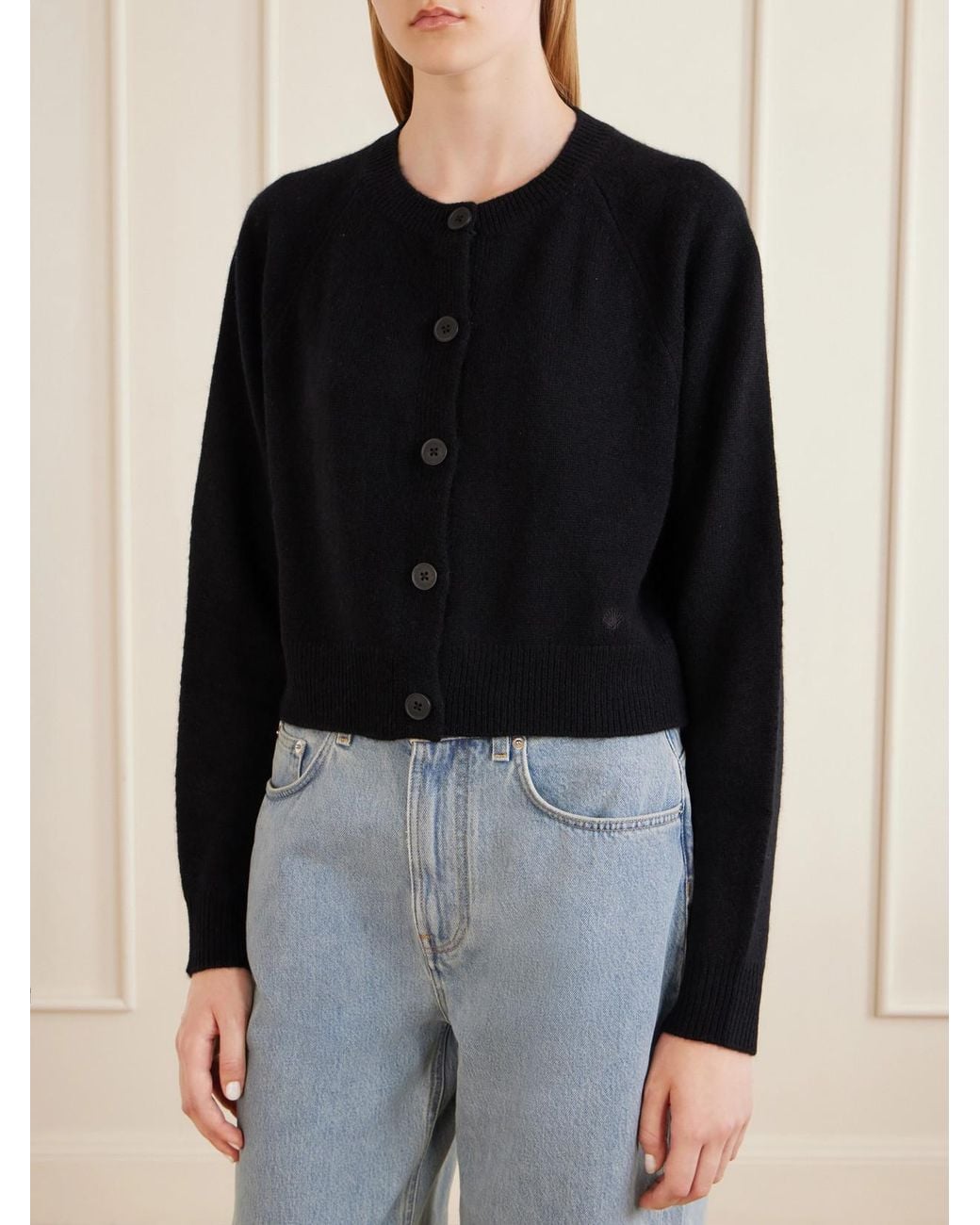 Loulou de Saison Black Heike Cashmere Cardigan