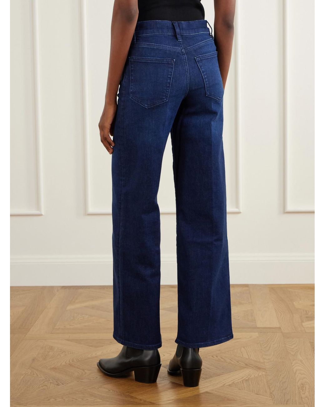 FRAME Blue Le Slim Palazzo High-Rise Wide-Leg Jeans