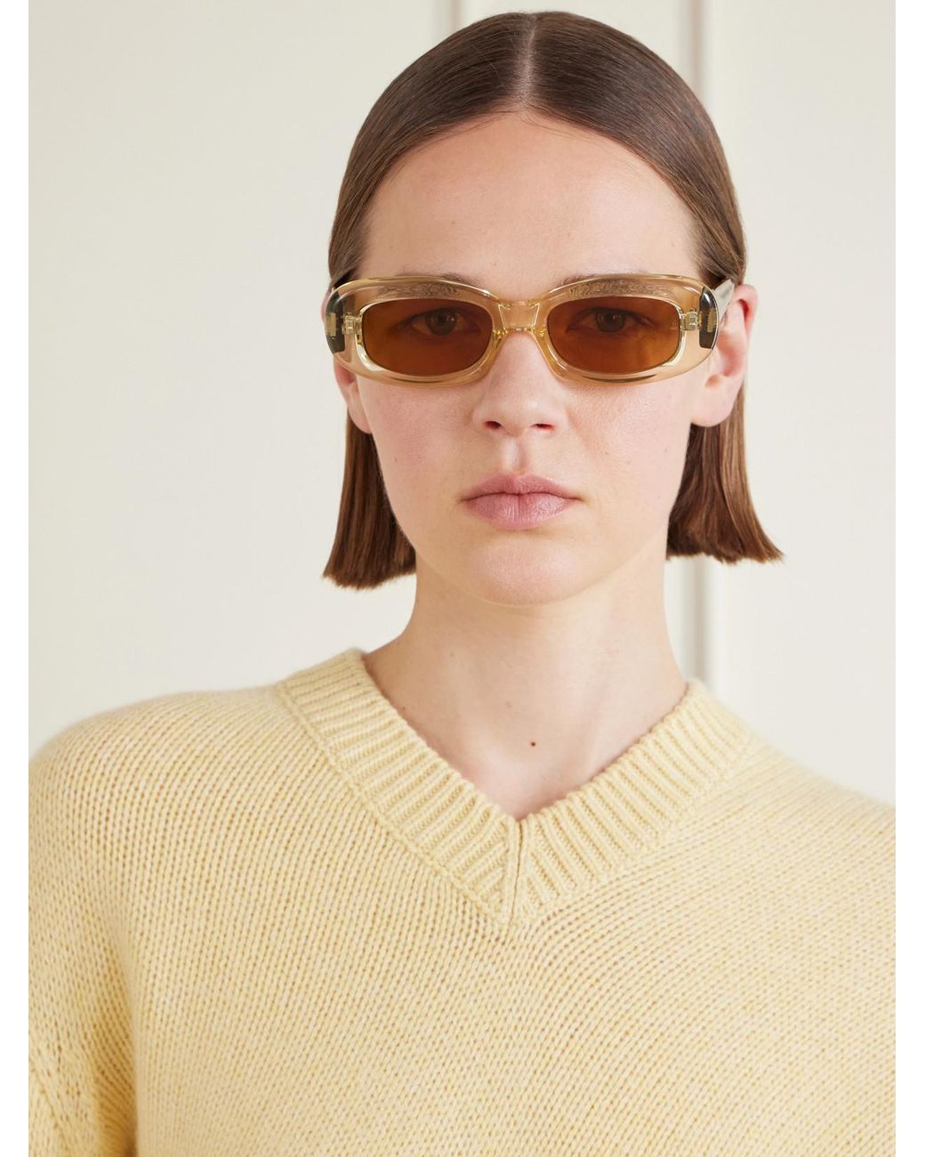 Jacques Marie Mage Natural Ann Oval-Frame Tortoiseshell Acetate Sunglasses