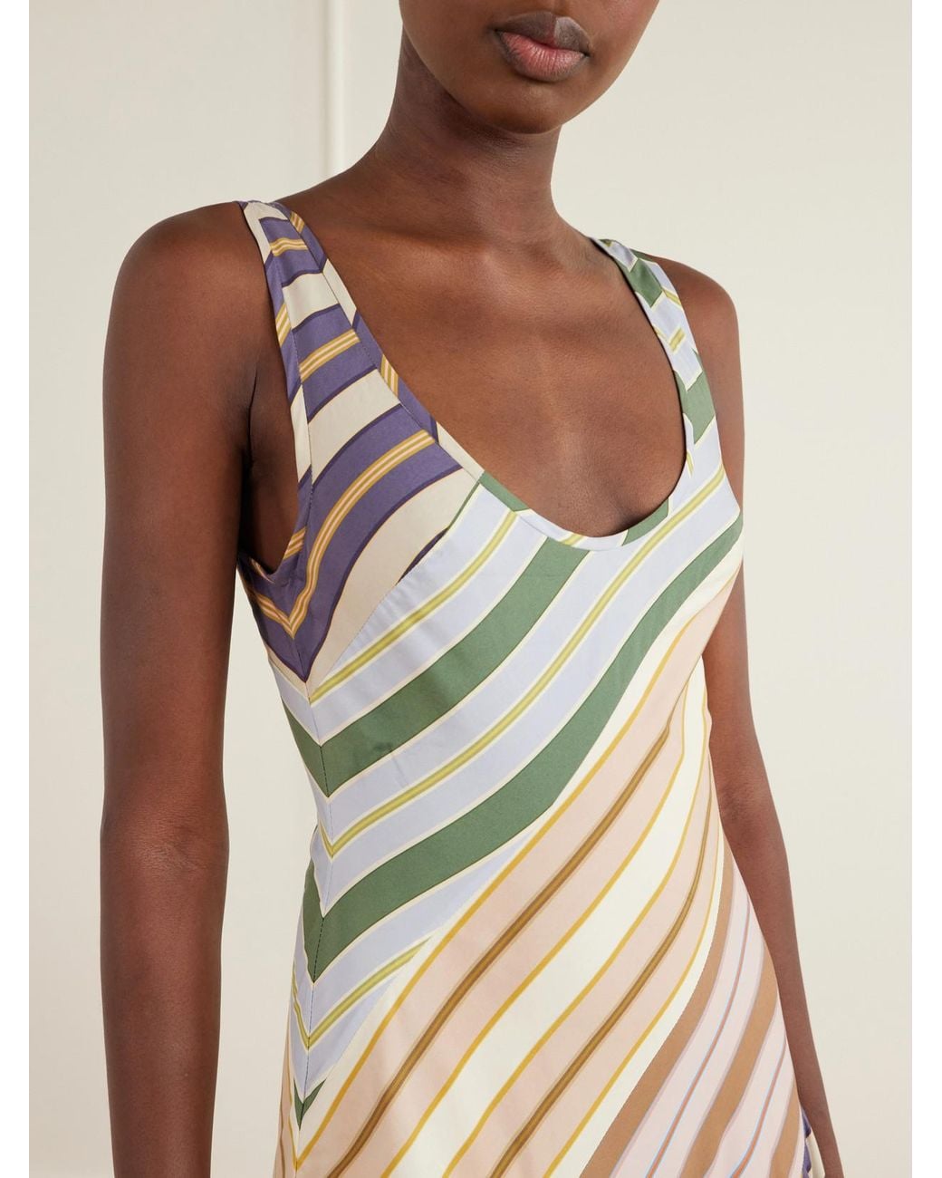 Zimmermann White Clash Striped Cotton-Poplin Maxi Dress