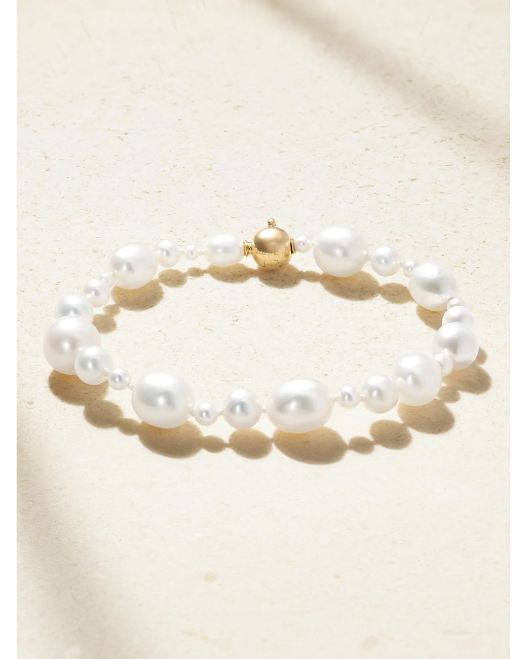 Sophie Bille Brahe Natural Amis Peggy 14-Karat Pearl Bracelet