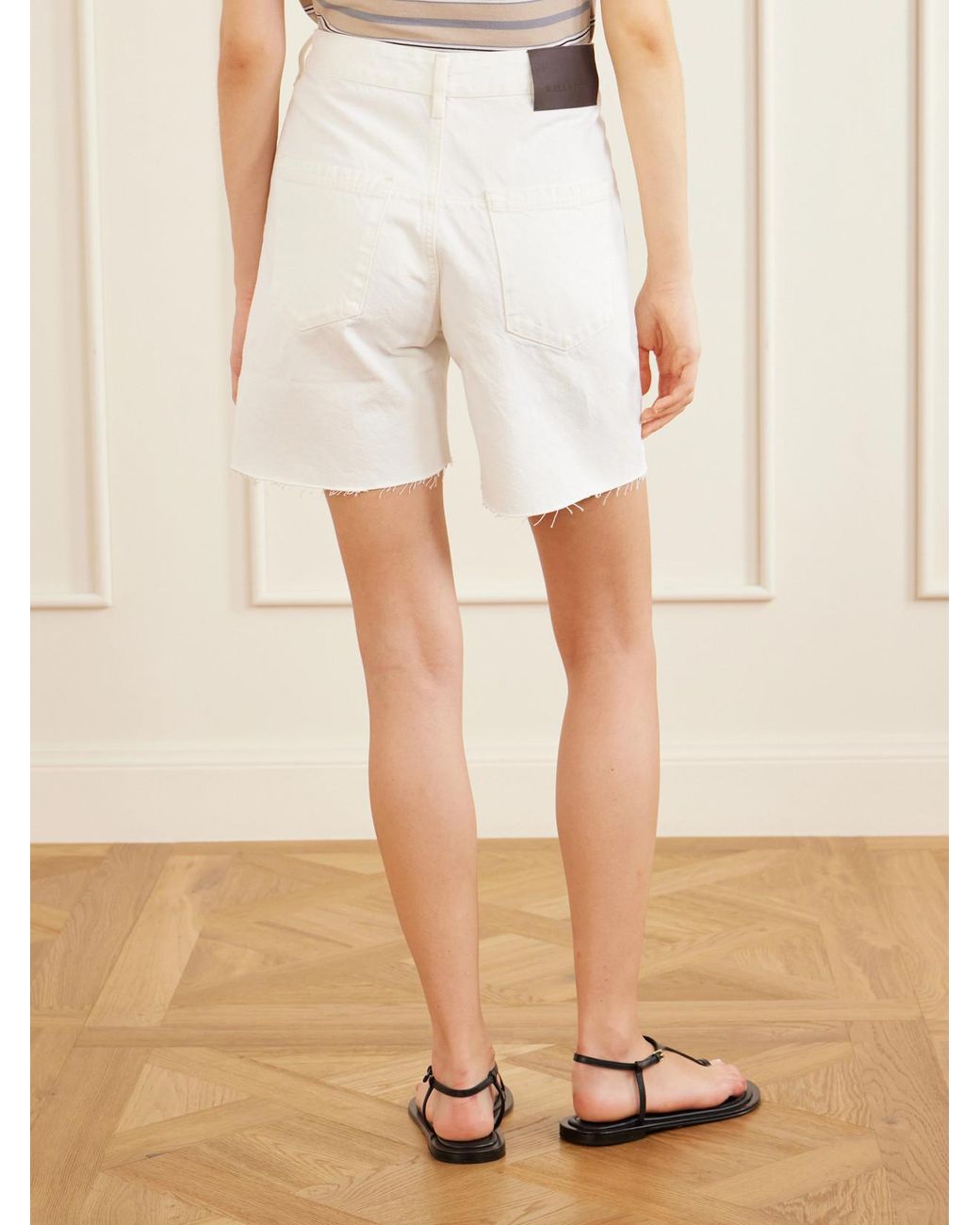 Kallmeyer White Ellis Skate Organic-Cotton Denim Shorts