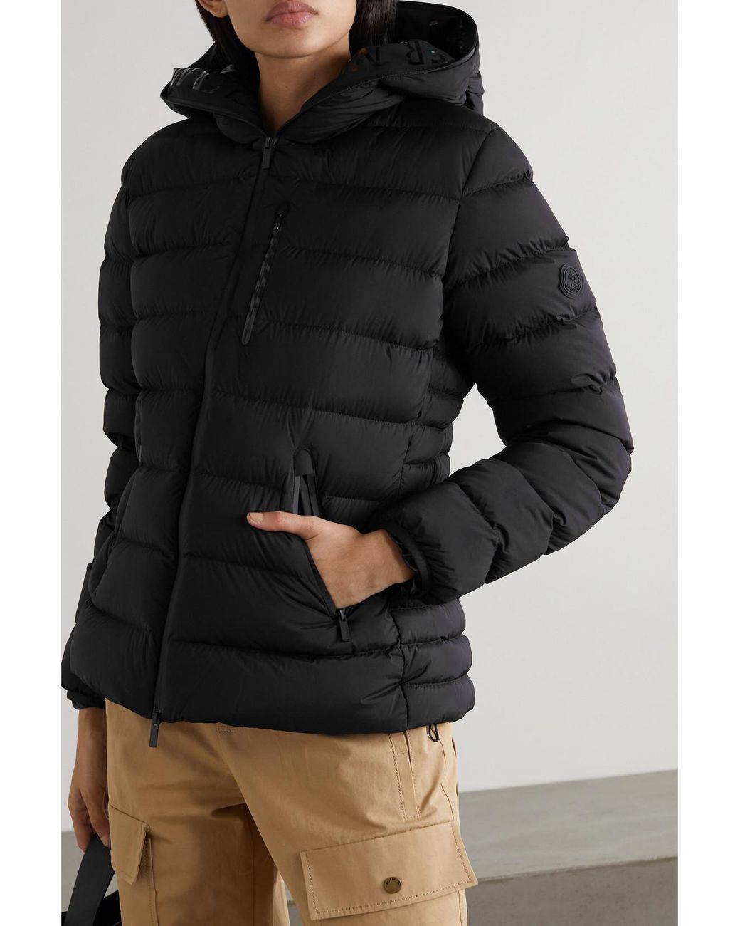Moncler Black Herbe Hooded Quilted Shell Down Jacket