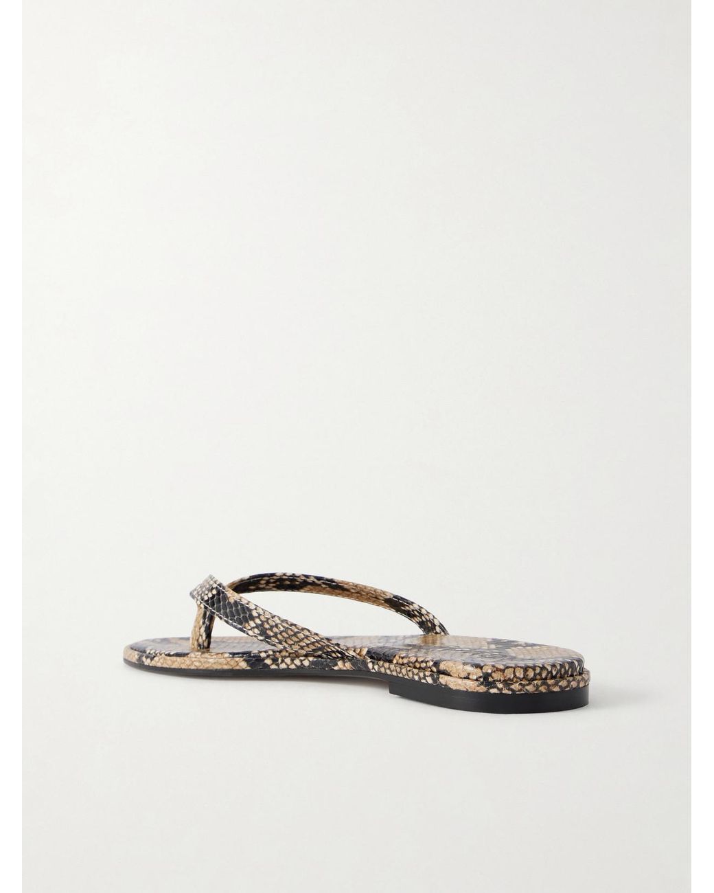Aeyde Multicolor Melody Snake-Effect Leather Flip Flops