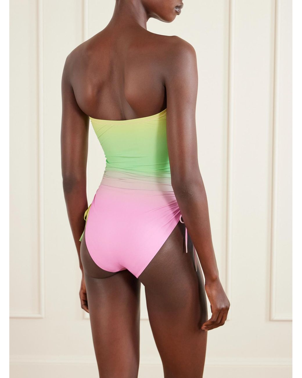 Lido Green Venti Trägerloser Badeanzug Mit Farbverlauf Und Raffungen