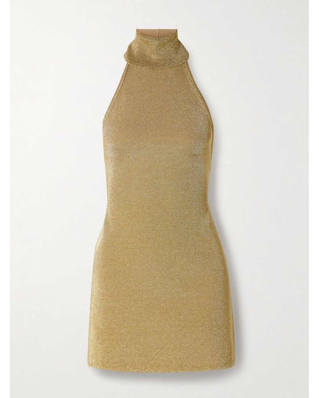 knee length dresses for ladies Ingrid Metallic Knit Maxi Dress / Bronze | Meshki main image 1