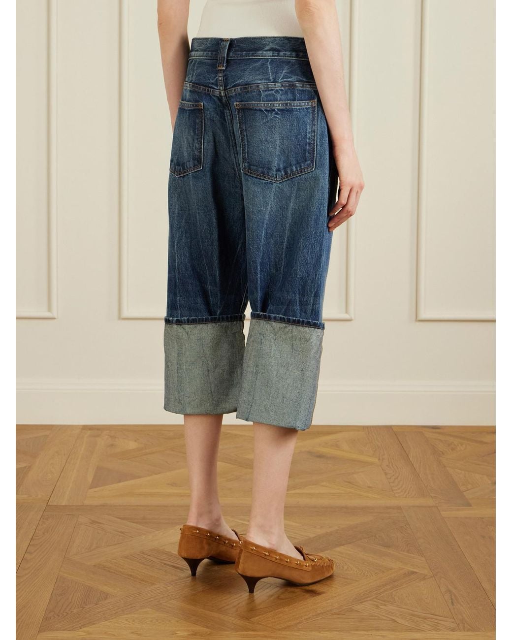 Khaite Blue Boyle Cropped Low-Rise Straight-Leg Jeans