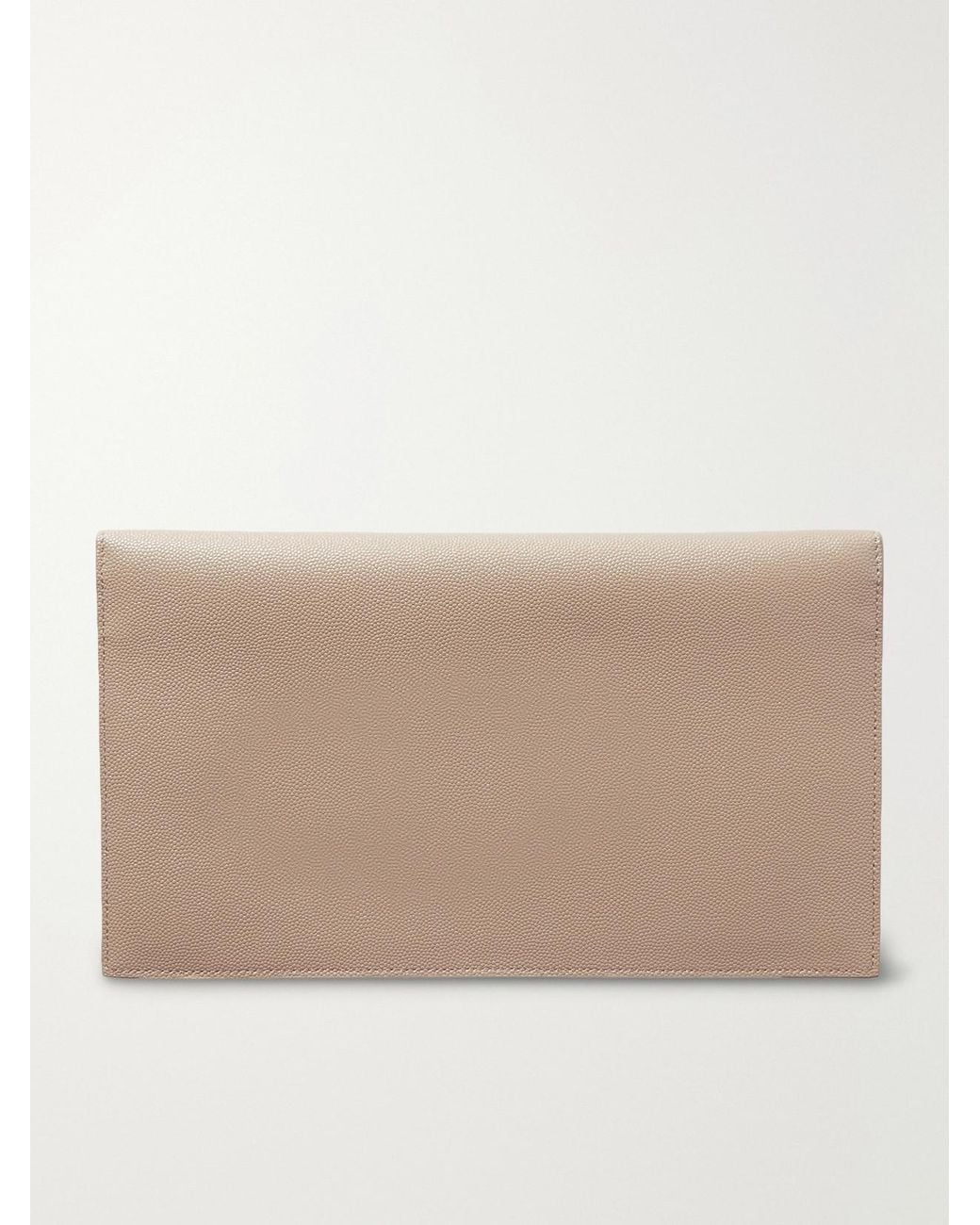 Saint Laurent Natural Uptown Textured-Leather Pouch