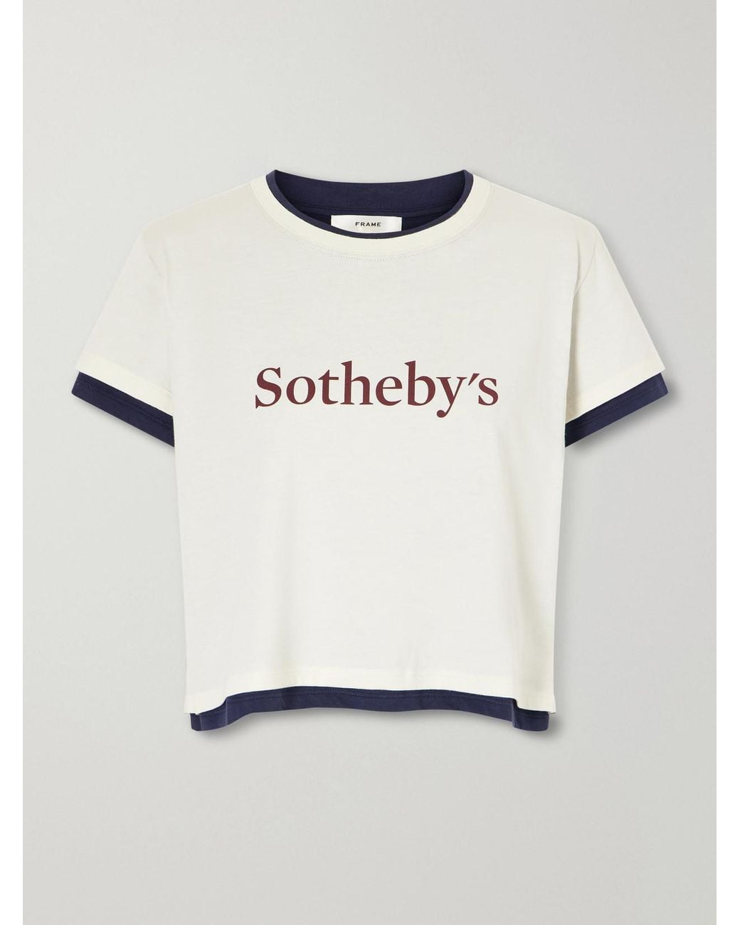 FRAME Natural Sotheby's Printed Cotton-Jersey T-Shirt