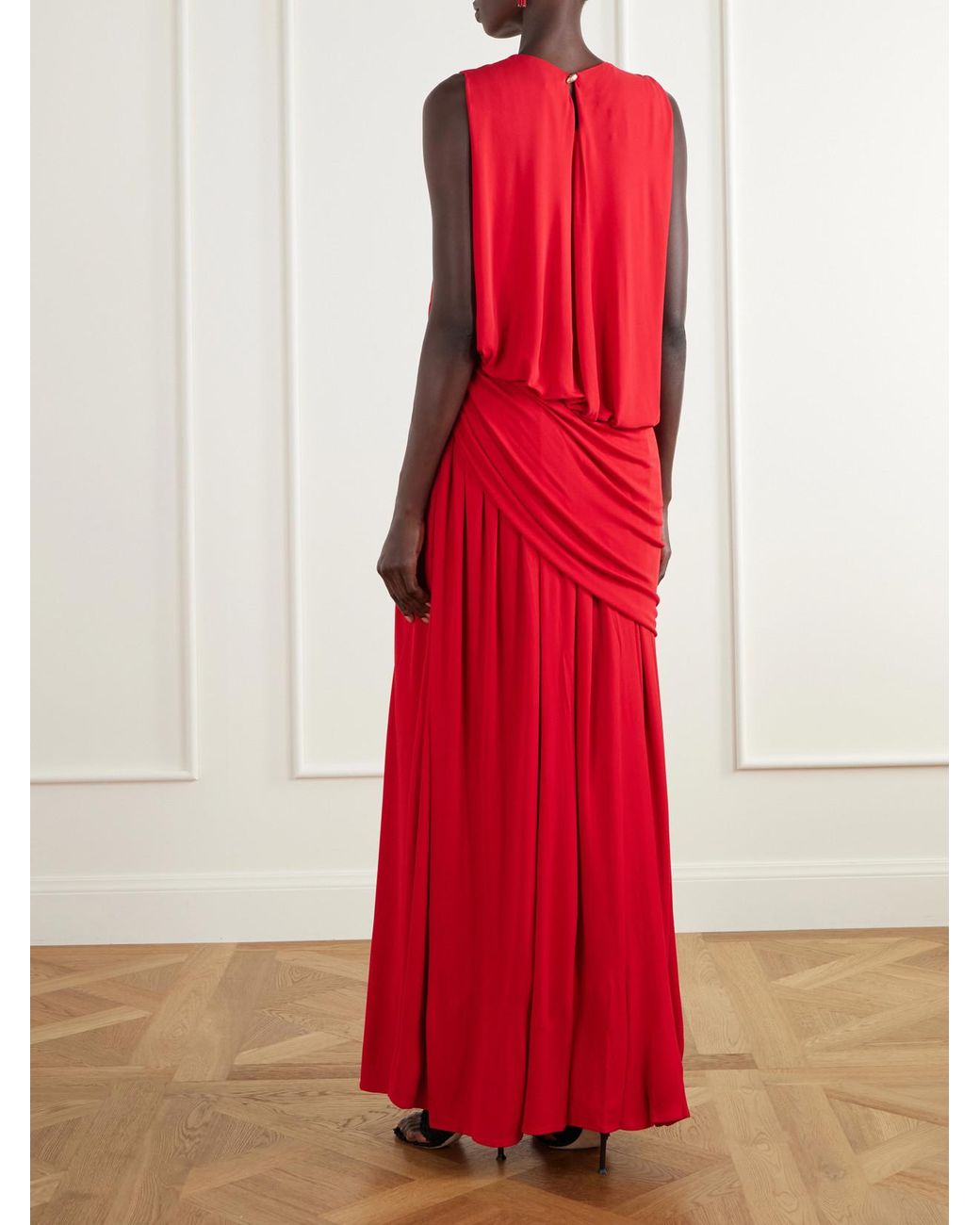 Abadia Mila Draped Gathered Stretch-Jersey Gown