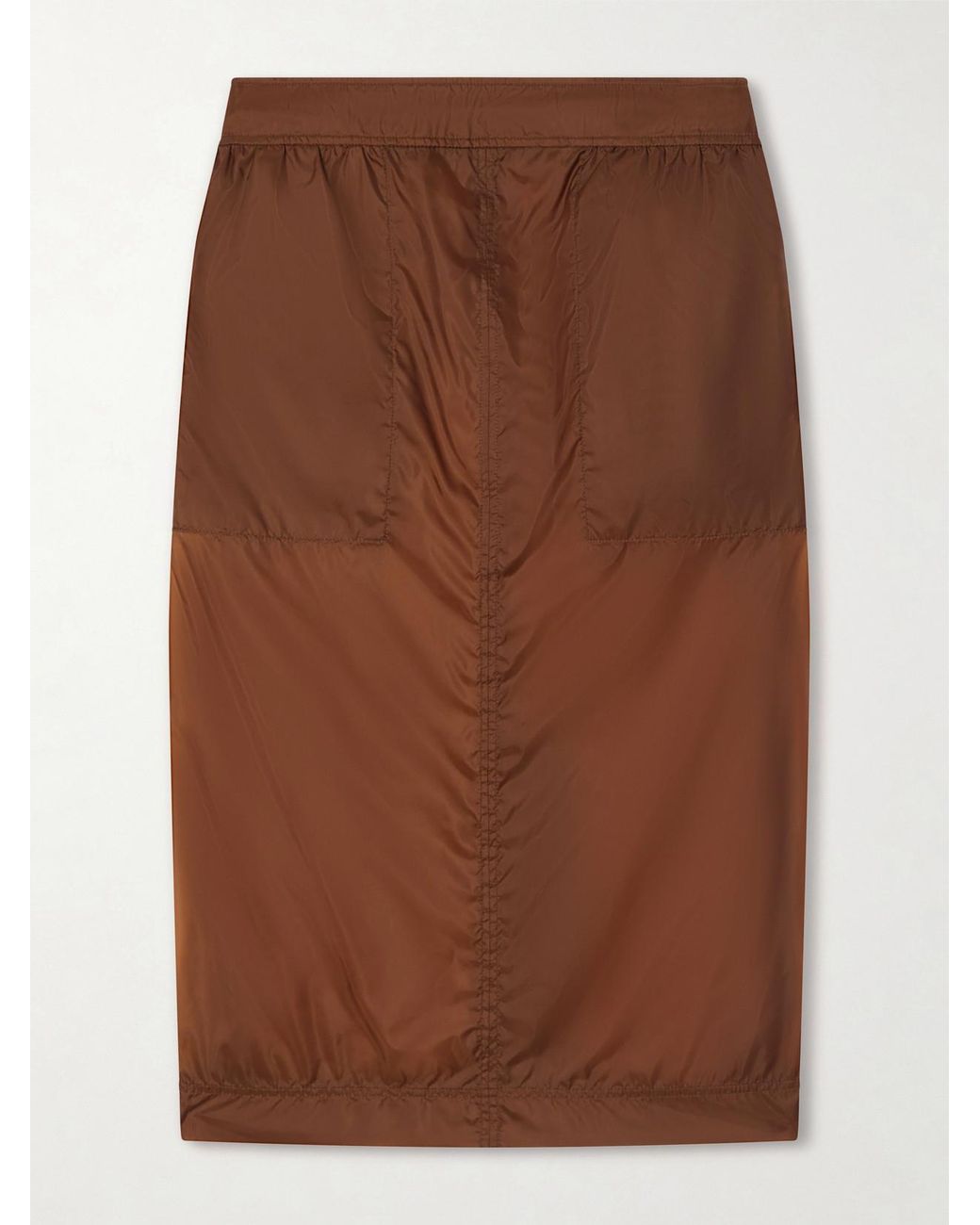 Saint Laurent Brown Woven Midi Skirt