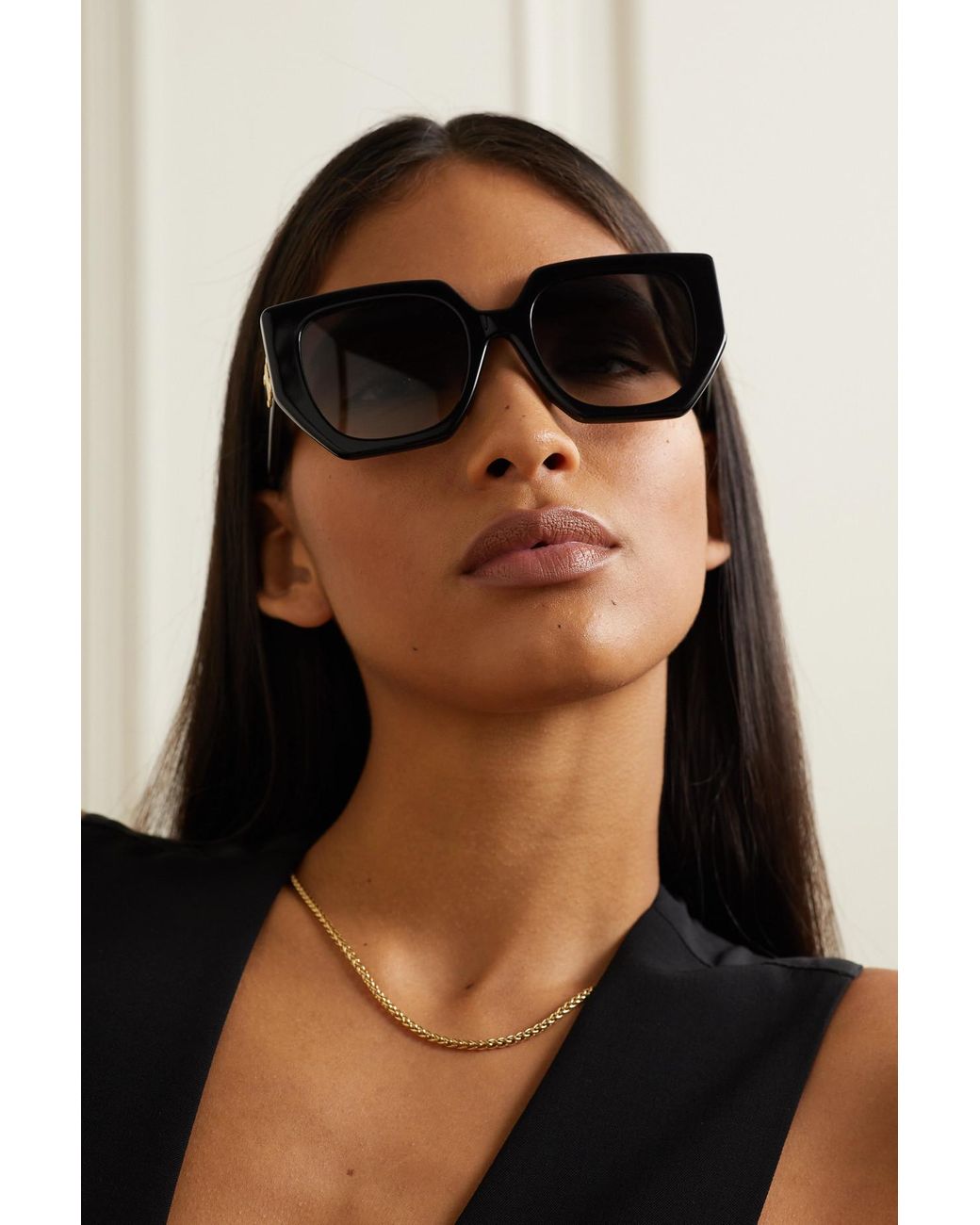 Triomphe Celine Sunglasses Shiny Black|Smoke / 55-19-145 mm