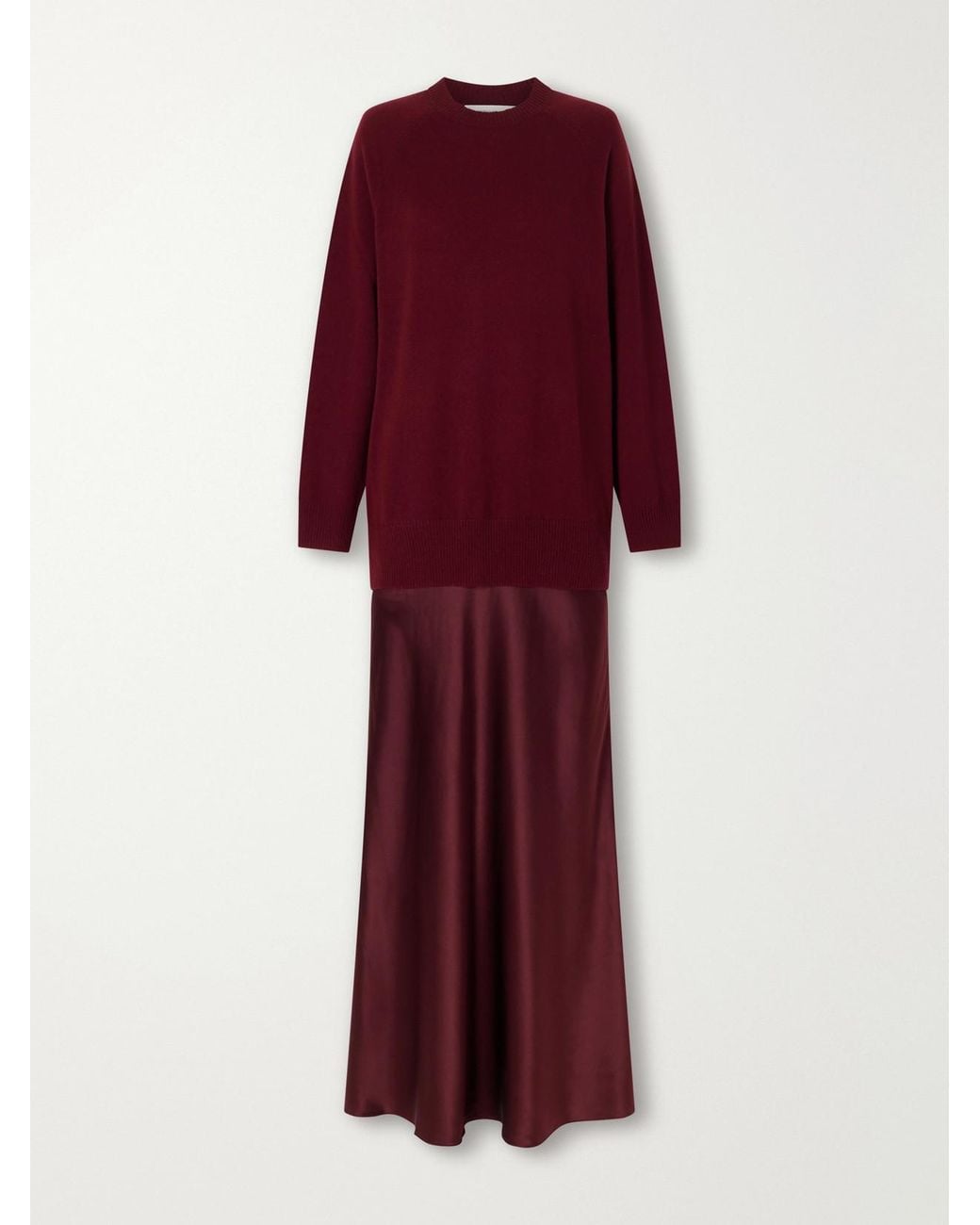 Christopher Esber Red Monument Cashmere And Silk-Satin Maxi Dress