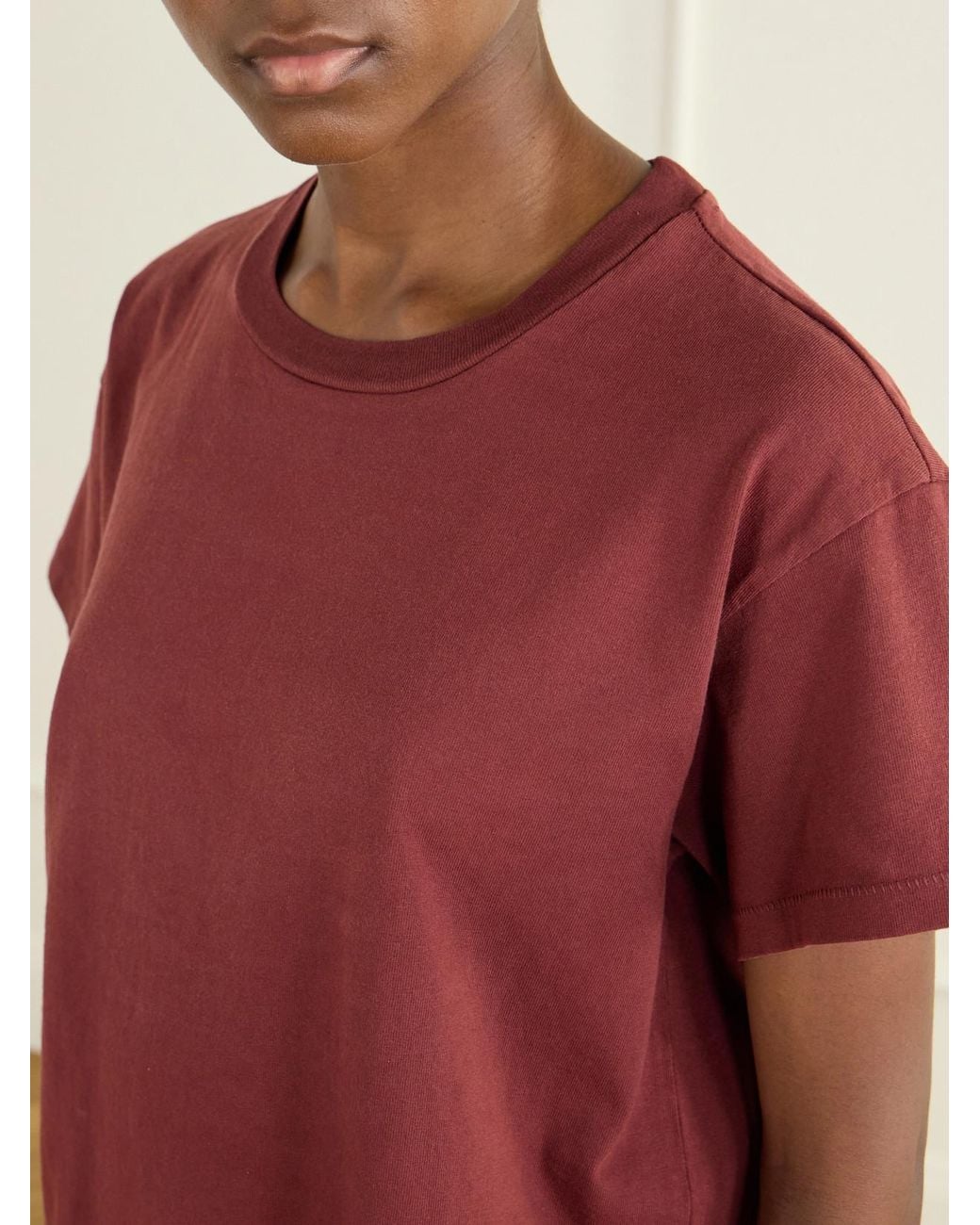 SLVRLAKE Denim Red Square Cotton-Jersey T-Shirt