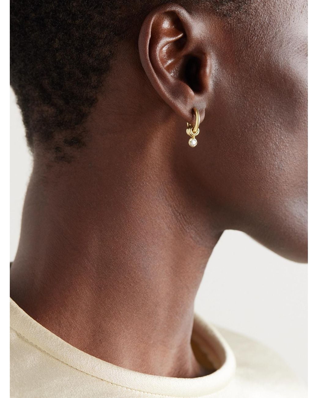 Spinelli Kilcollin Natural Zahra 18-Karat Diamond Hoop Earrings