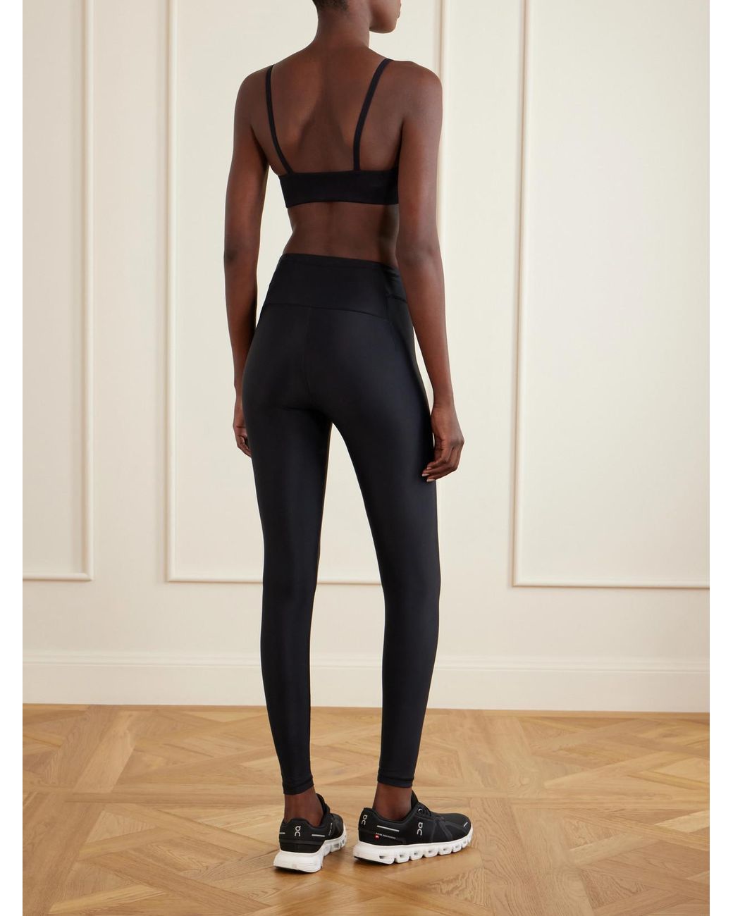 District Vision Blue Logo-Appliquéd Light Support Sports Bra