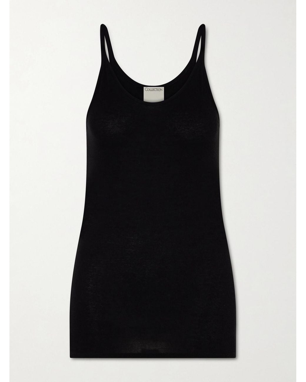 Calvin Klein Black Alicia Cotton-Blend Jersey Tank Top