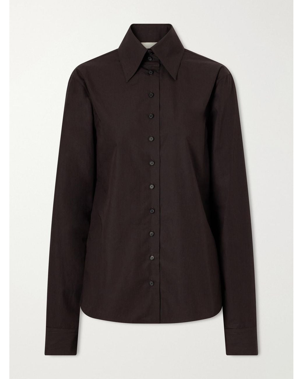Khaite Black Ivy Cotton-Poplin Shirt