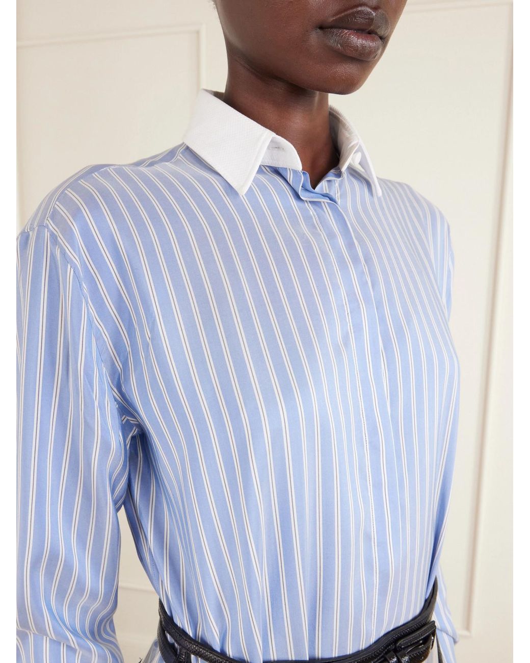Tom Ford Blue Striped Silk Shirt