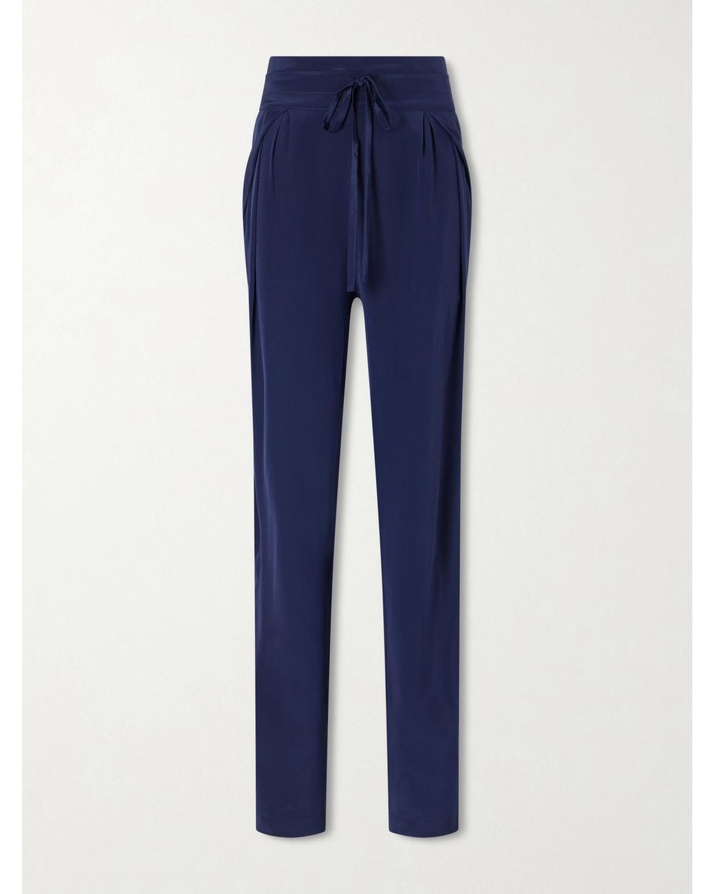 Sharon Wauchob Blue The Vardar Silk-Blend Straight-Leg Pants