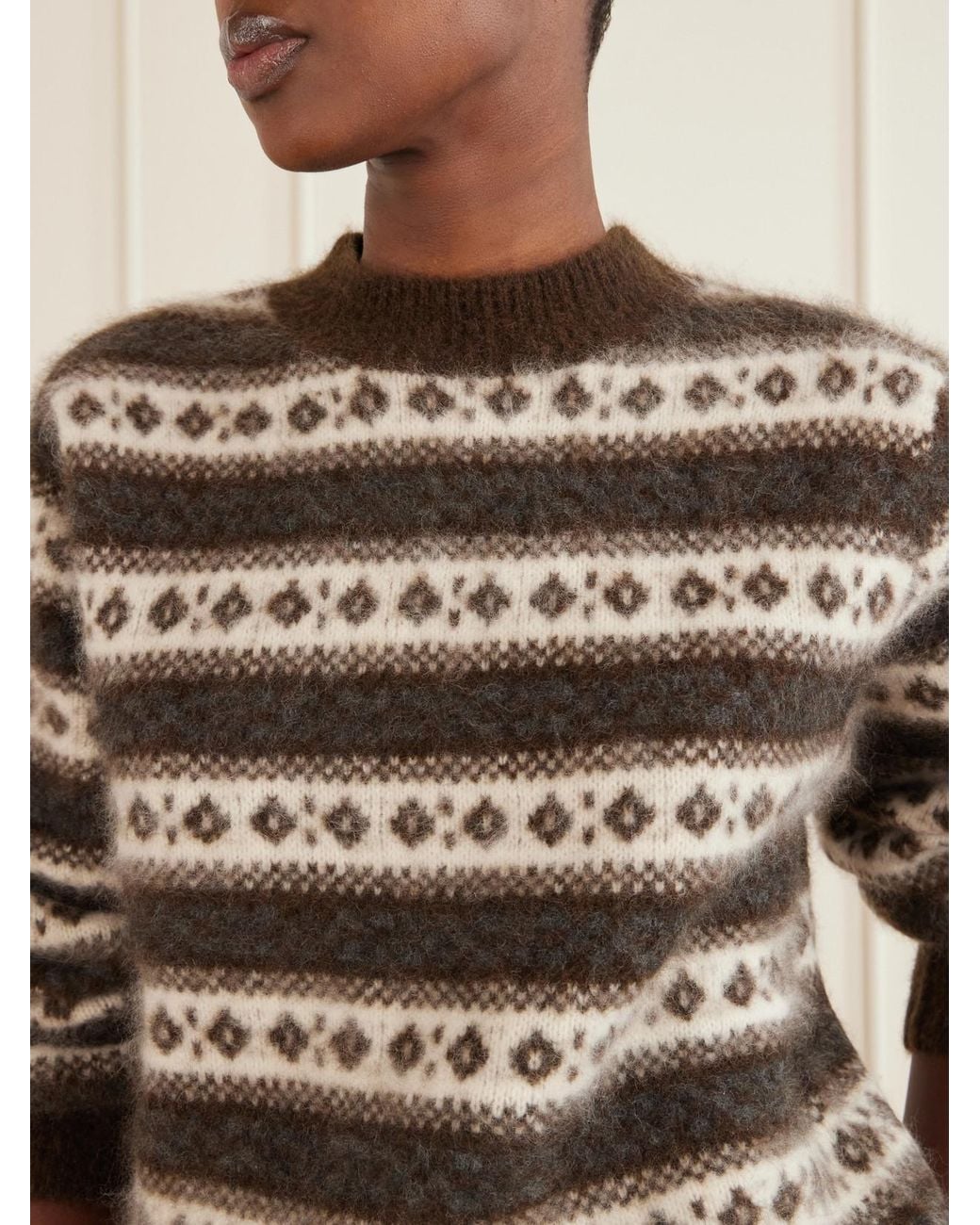 Doen Multicolor Myles Striped Intarsia-Knit Wool Sweater