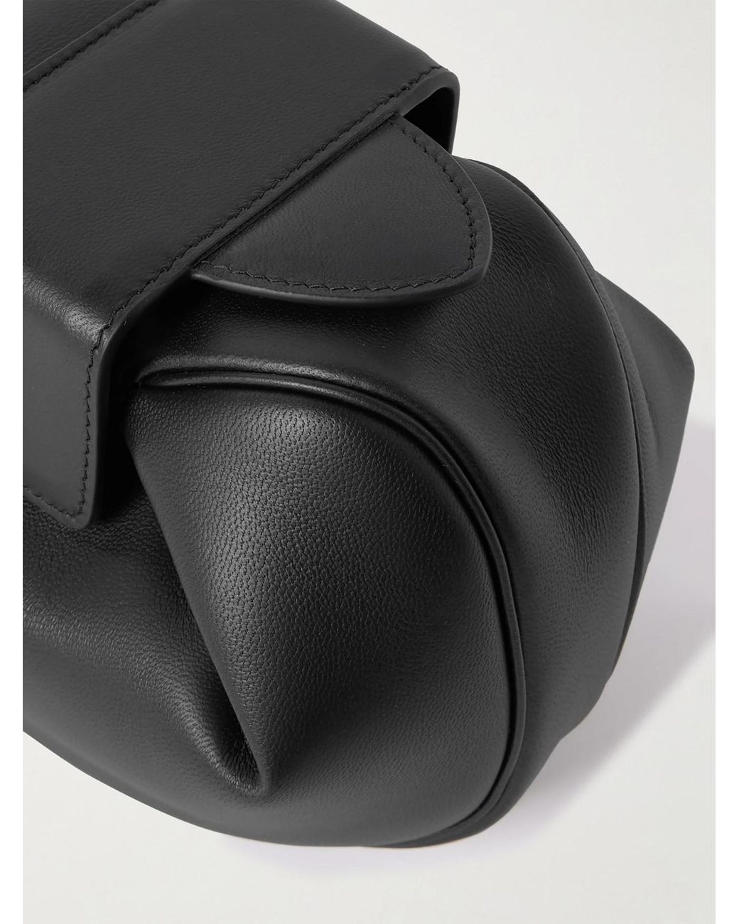 Gabriela Hearst Black Soft Demi Leather Clutch