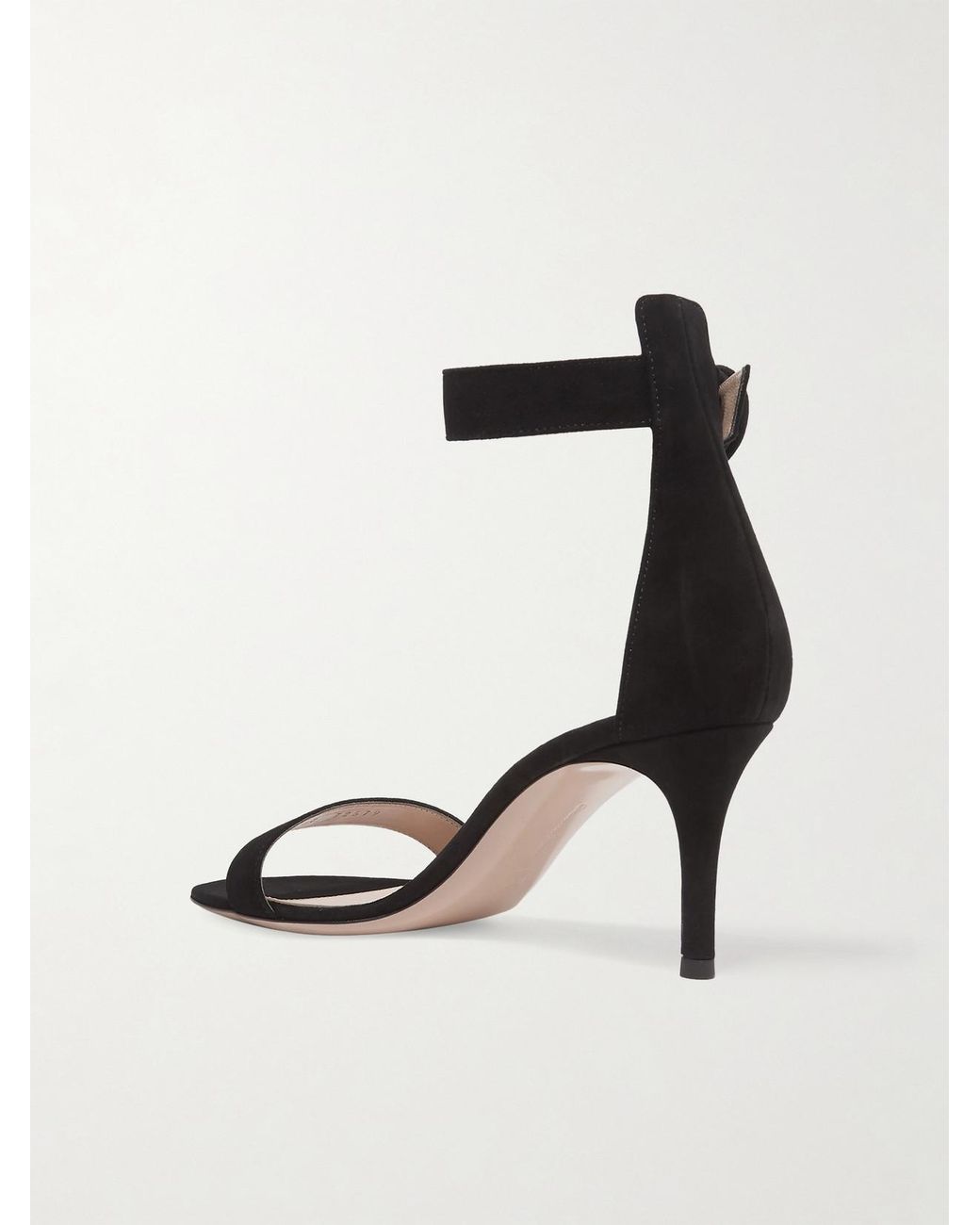 Gianvito Rossi Black Portofino 70 Suede Sandals