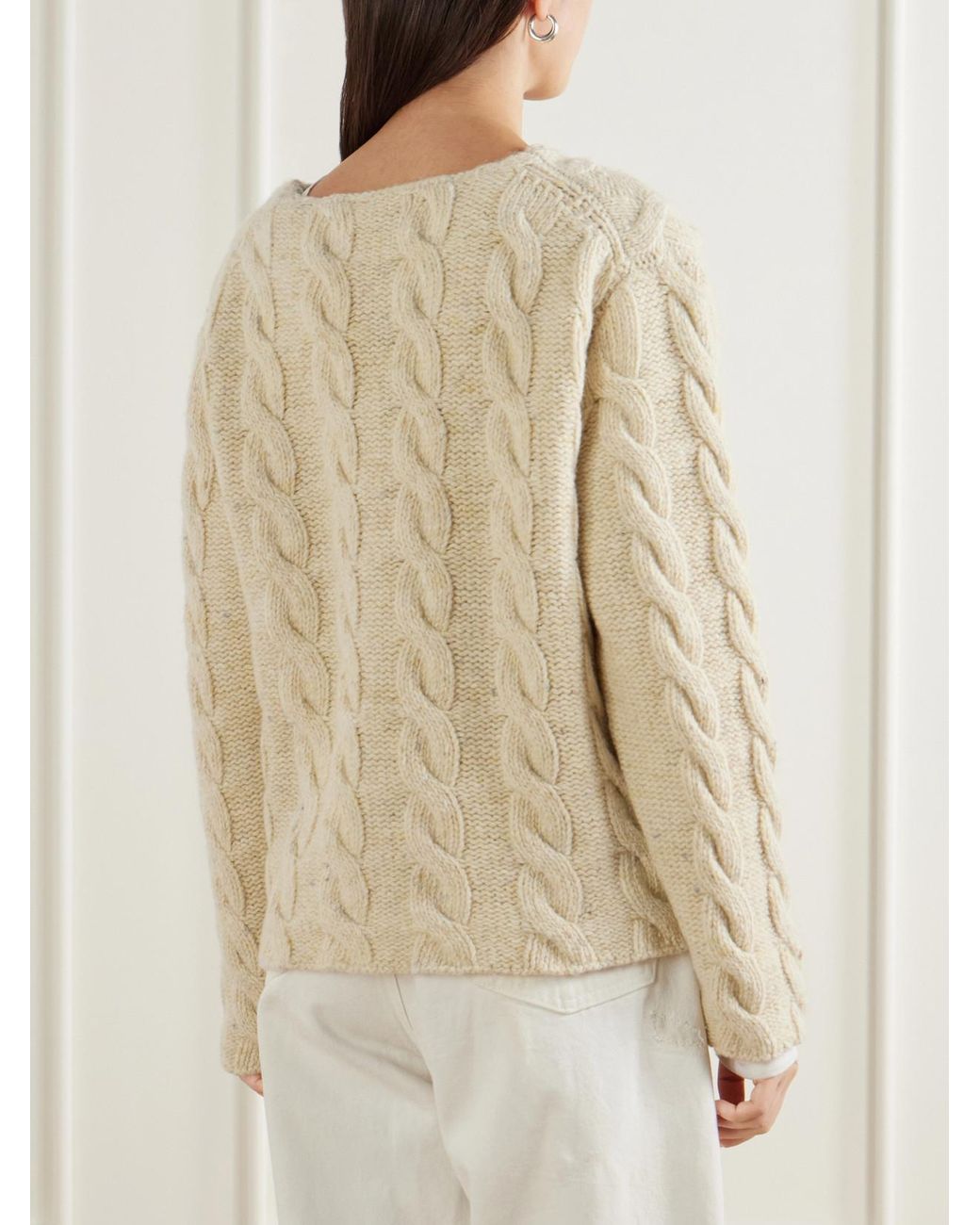B Sides Natural Cable-Knit Wool Sweater