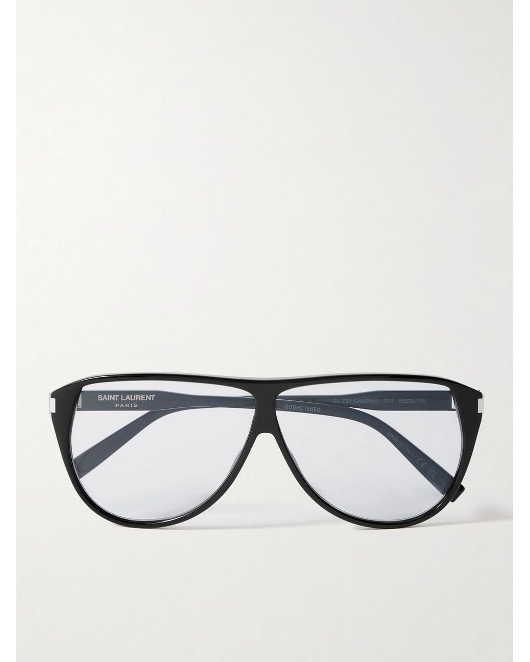 Saint Laurent Black Aviator-Style Acetate Sunglasses
