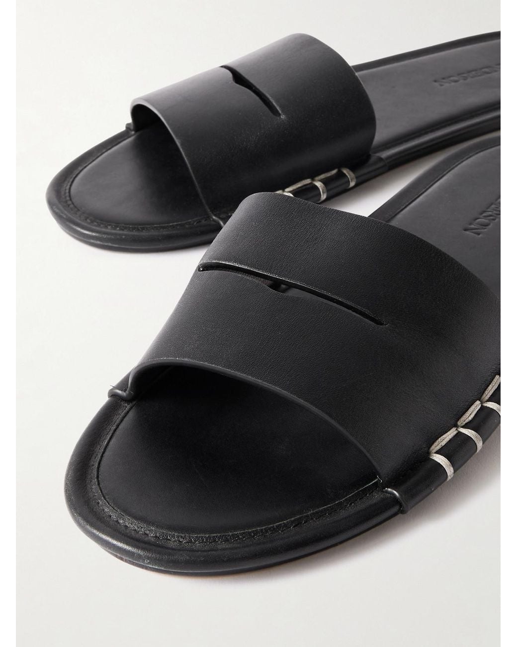 J.W. Anderson Black Loafer Leather Slides