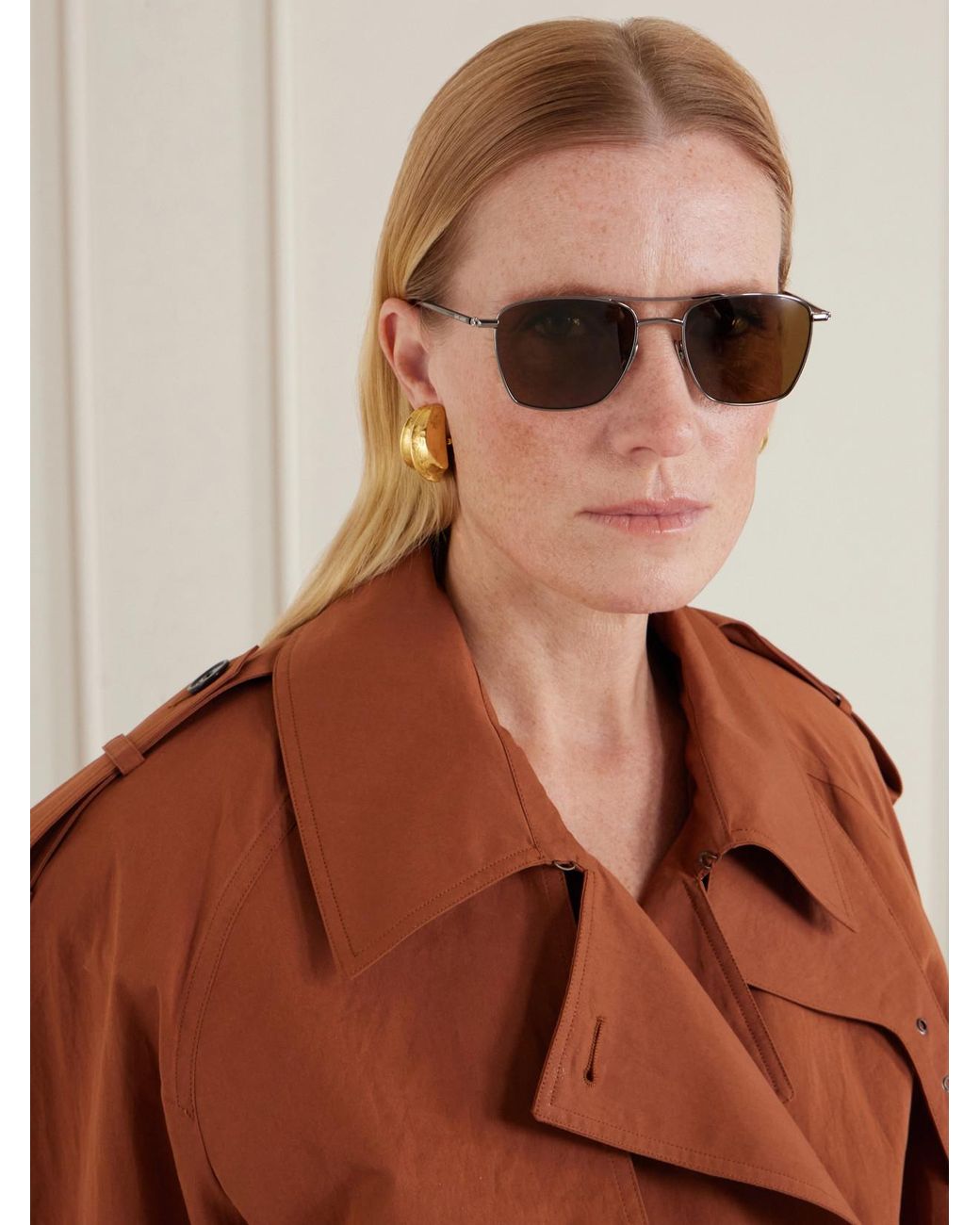 Saint Laurent Natural Sl 866 Square-Frame Metal Sunglasses
