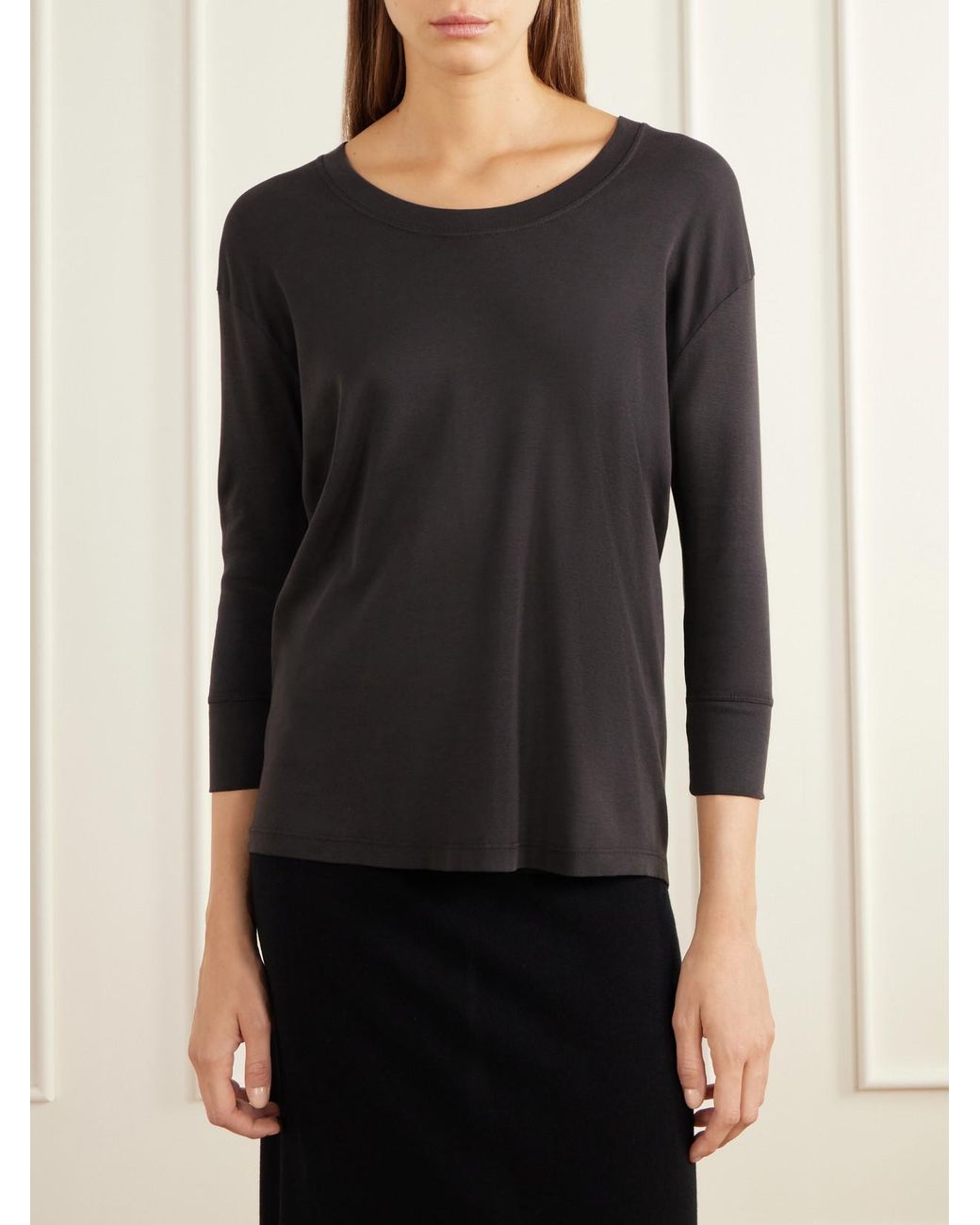 Lauren Manoogian Black Pima Cotton-Jersey T-Shirt