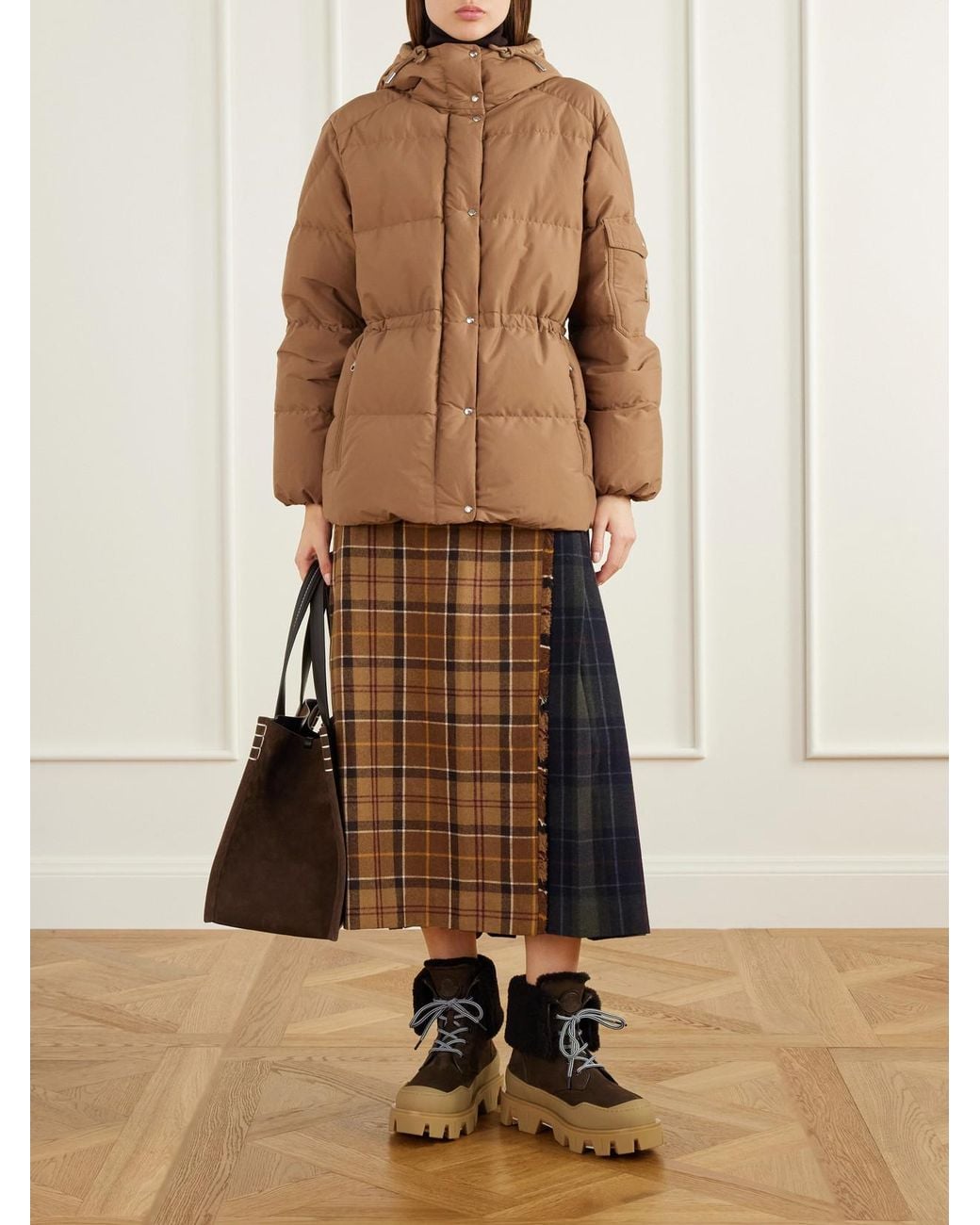 Moncler Black Peak Snowcap Shearling-Trimmed Nubuck Ankle Boots