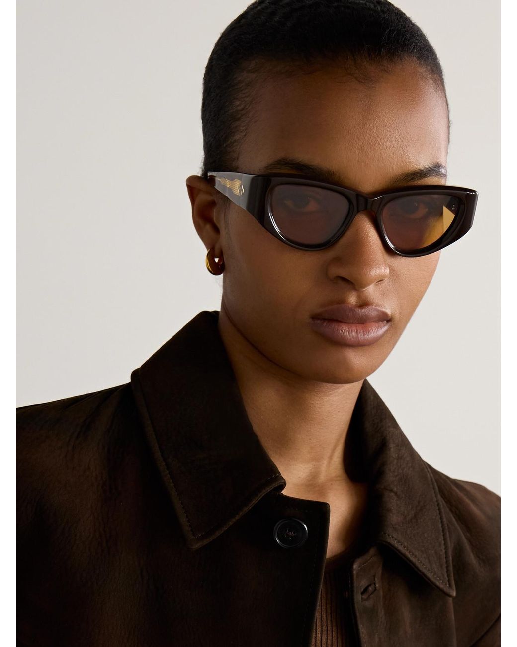 Jacques Marie Mage Brown Seymour D-Frame Acetate Sunglasses