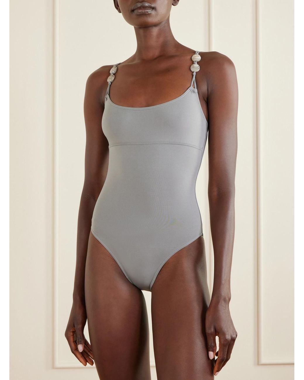 Eres Gray Lynda Bead-Embellished Swimsuit