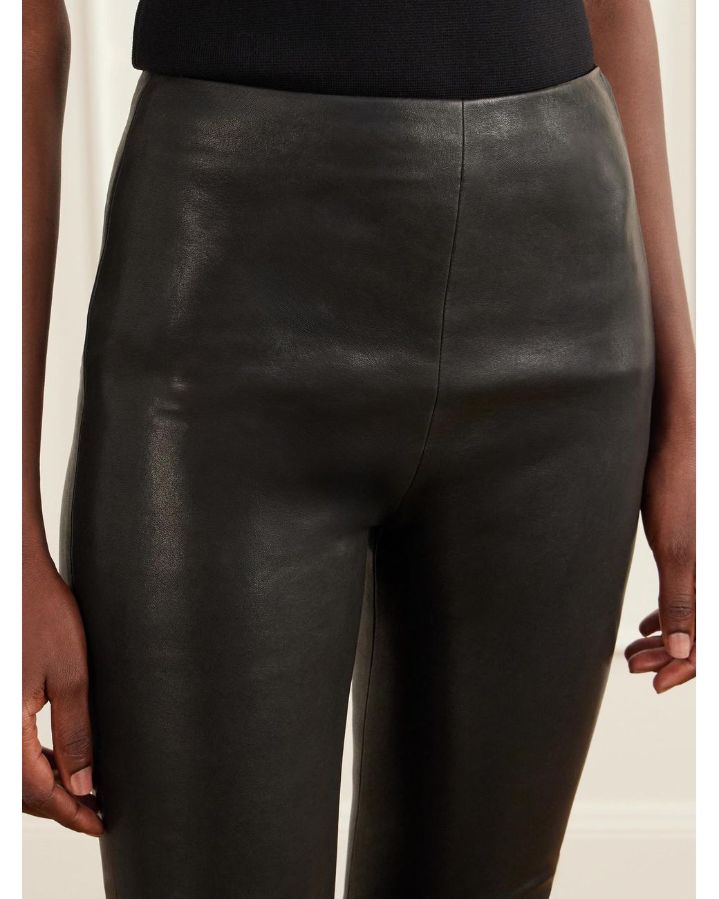 Ann Demeulemeester Black Florence Leather Skinny Pants
