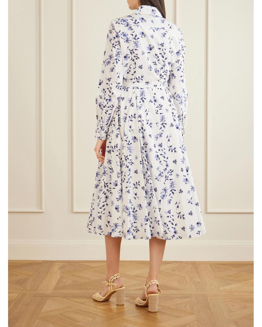 Emilia Wickstead White Emmalyna Floral-Print Organic Cotton-Poplin