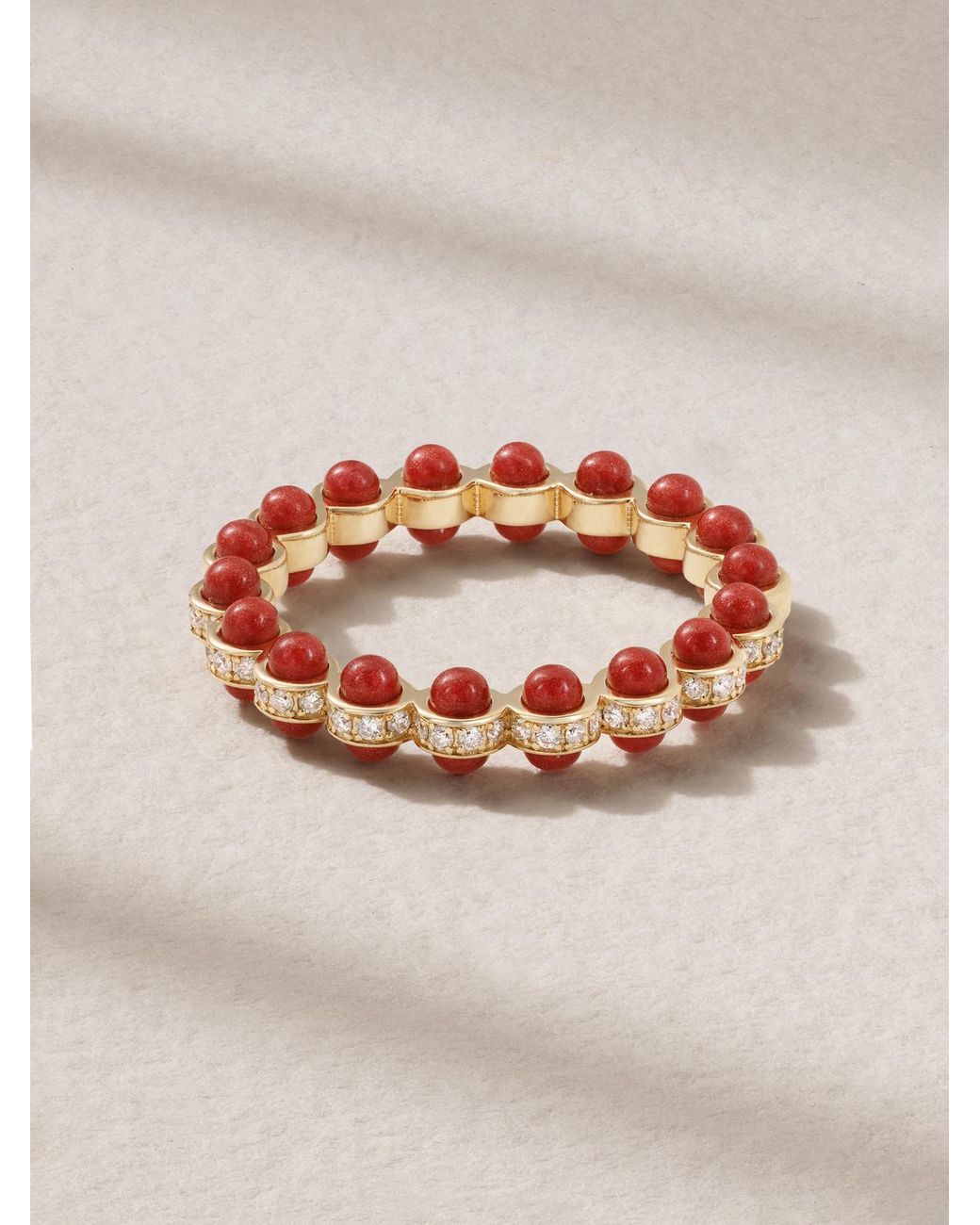 L'Atelier Nawbar Red The Rubidium 18-Karat, Diamond And Enamel Ring