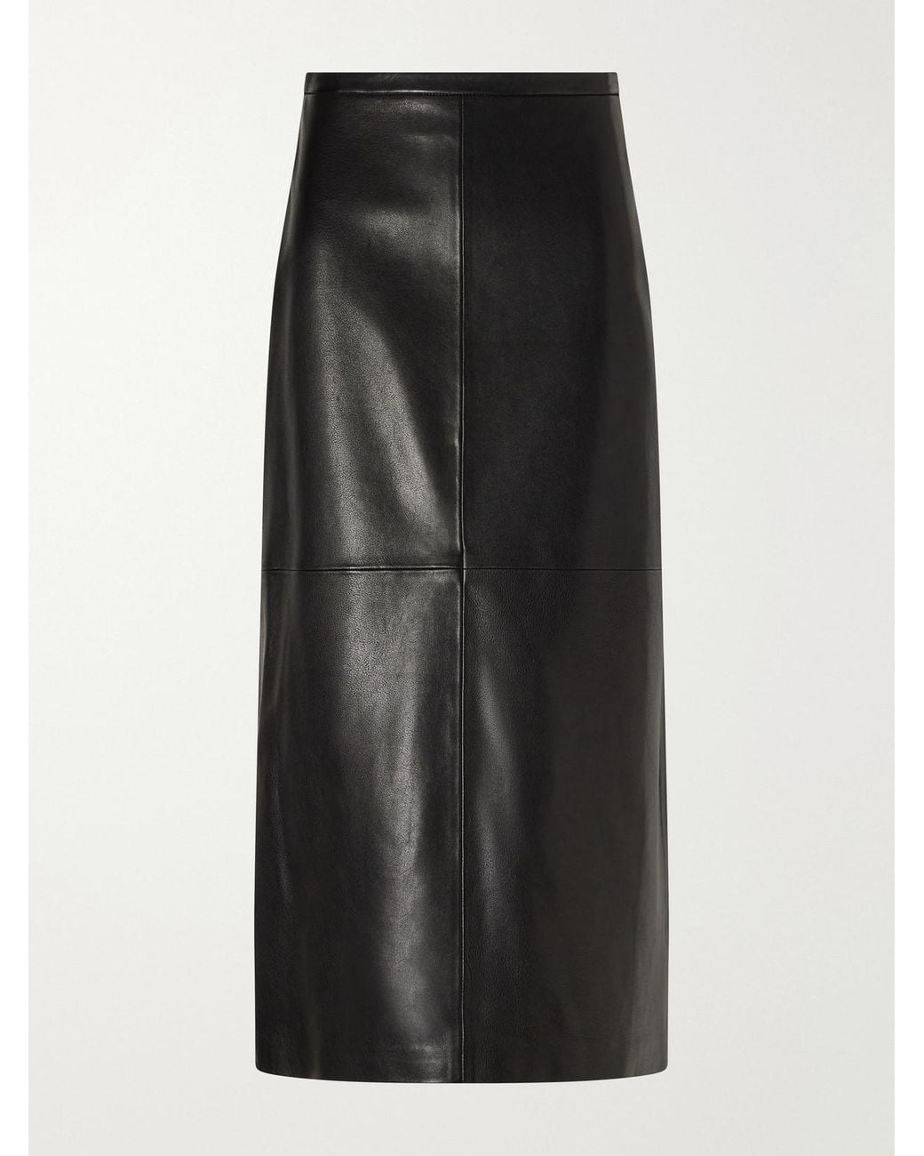 Nour Hammour Black Alana Paneled Leather Midi Skirt