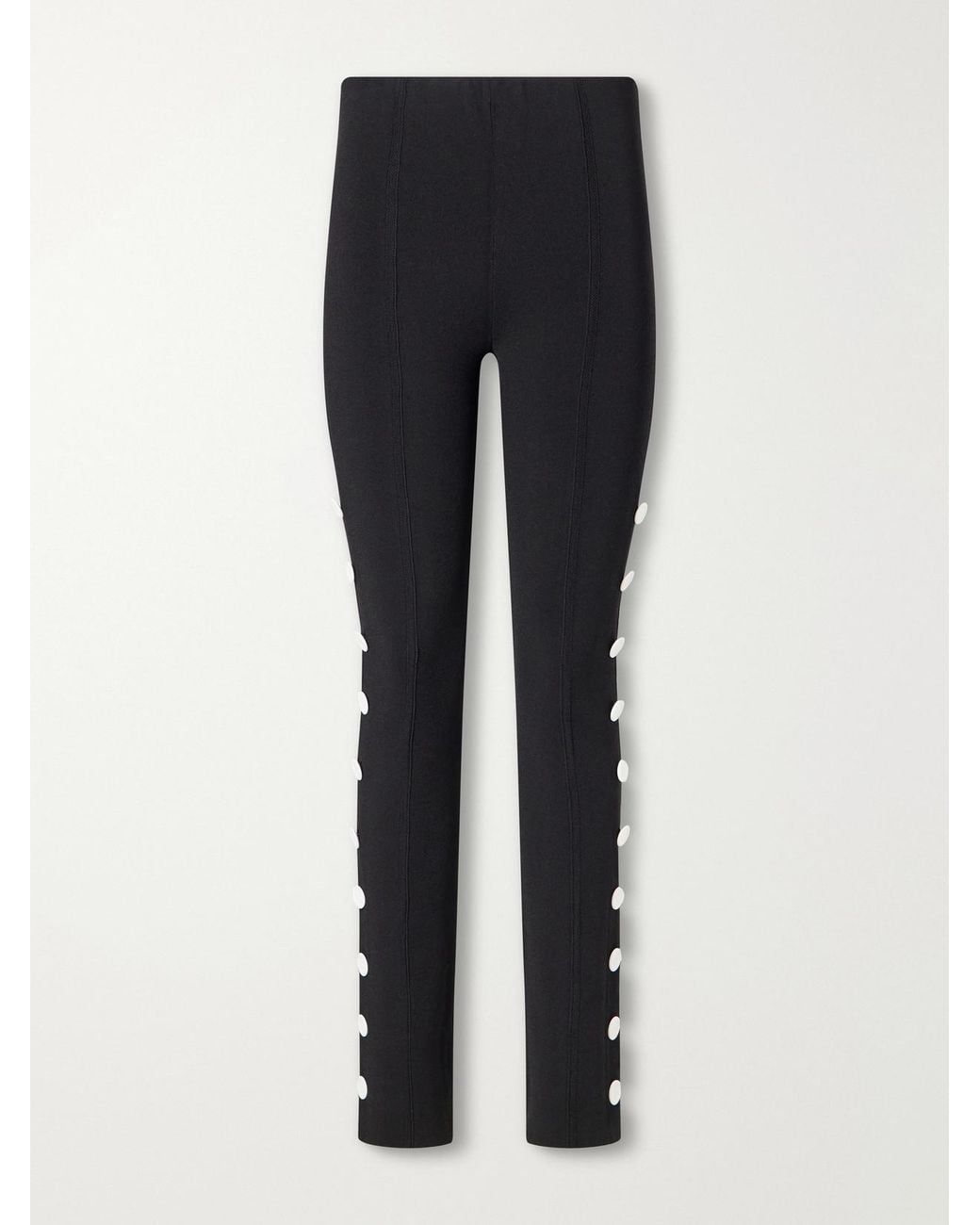 Proenza Schouler Blue Martina Button-Embellished Stretch-Jersey Skinny Pants