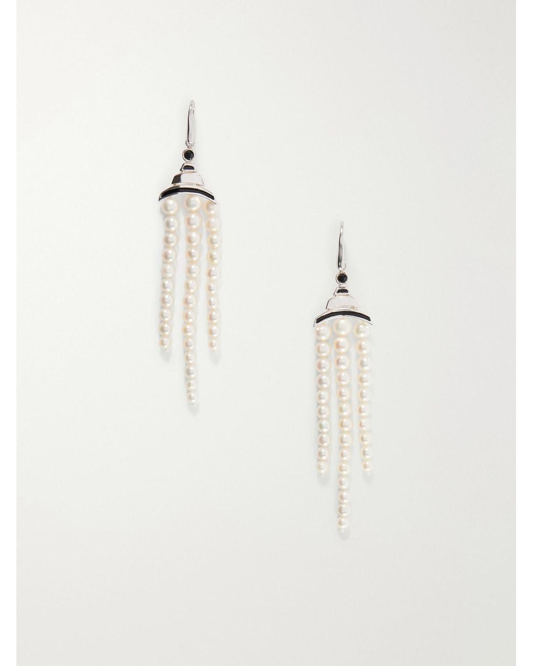 Le Sundial Natural Vera Sterling, Mother-Of-Pearl, Spinel And Enamel Earrings