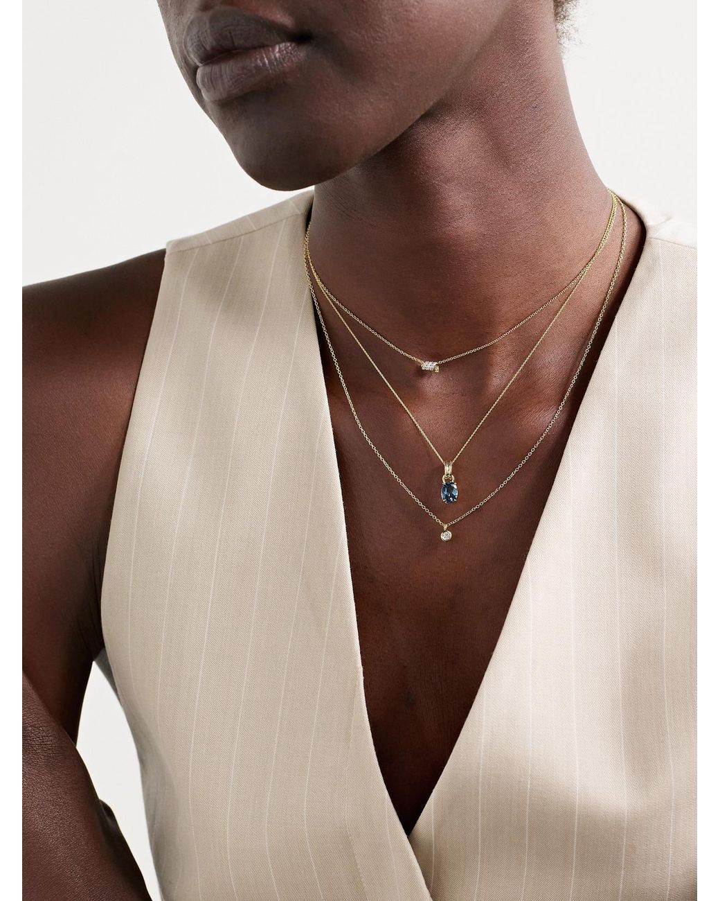 STONE AND STRAND Natural Beekman 14-Karat Topaz Necklace