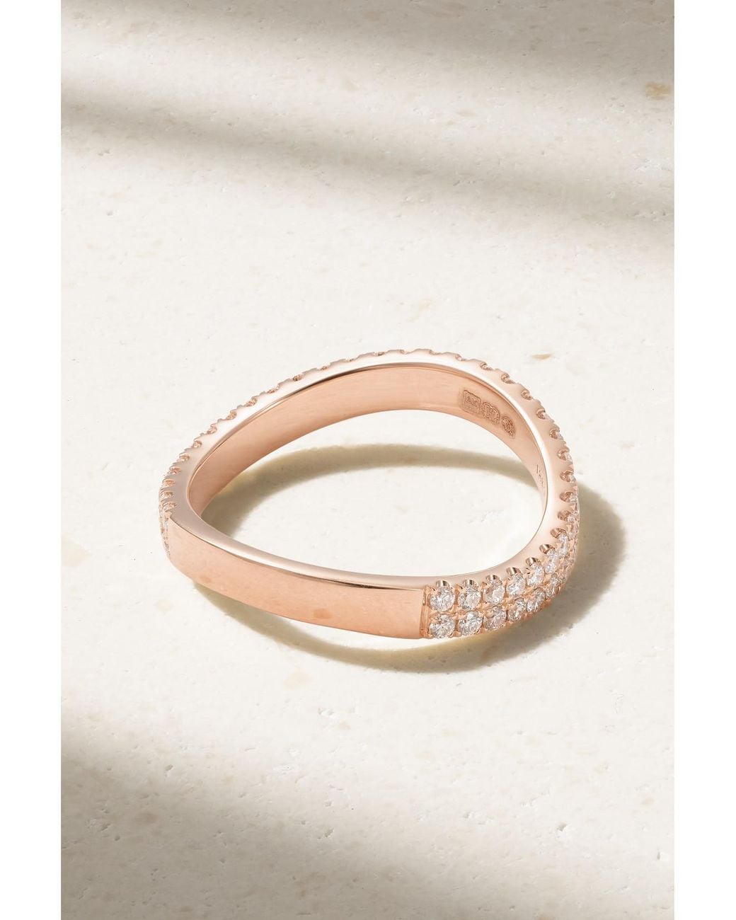 Anita Ko Natural Curved 18-Karat Rose Diamond Ring