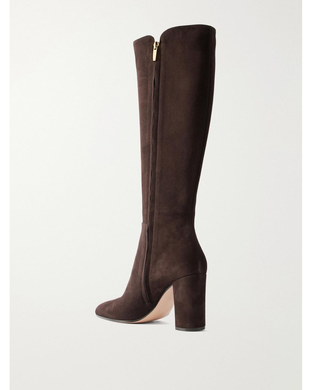 Gianvito Rossi Black 85 Suede Knee Boots